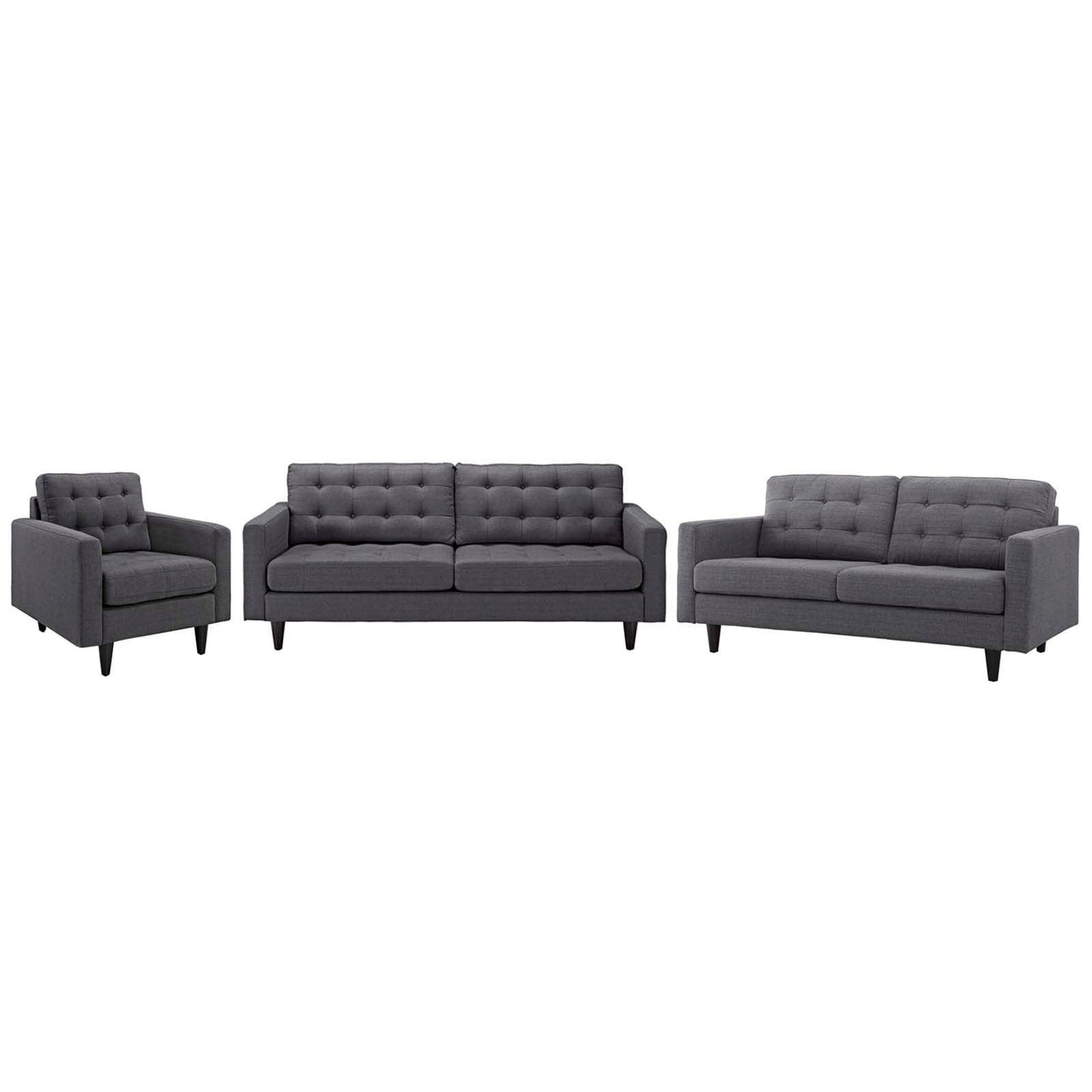 Modway Empress Sofa, Loveseat and Armchair Set of 3 FredCo