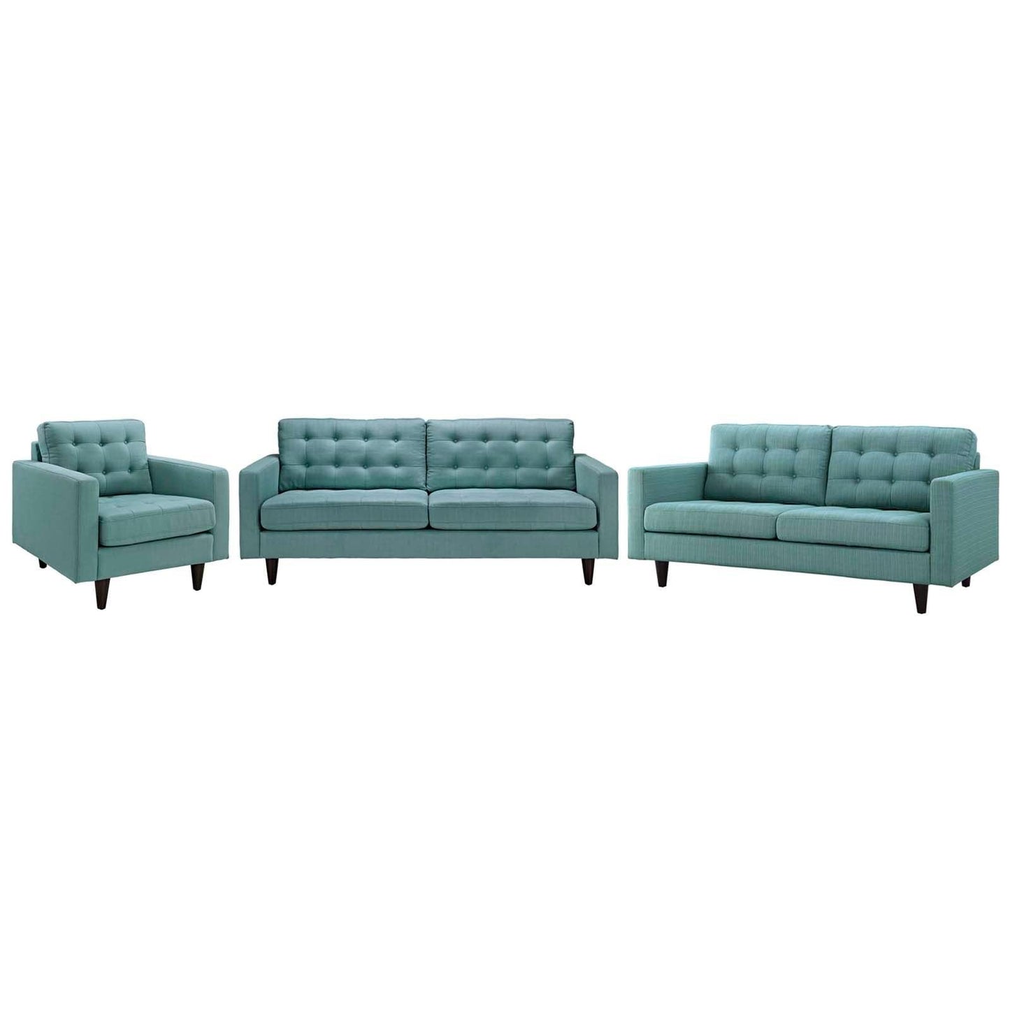 Modway Empress Sofa, Loveseat and Armchair Set of 3 FredCo