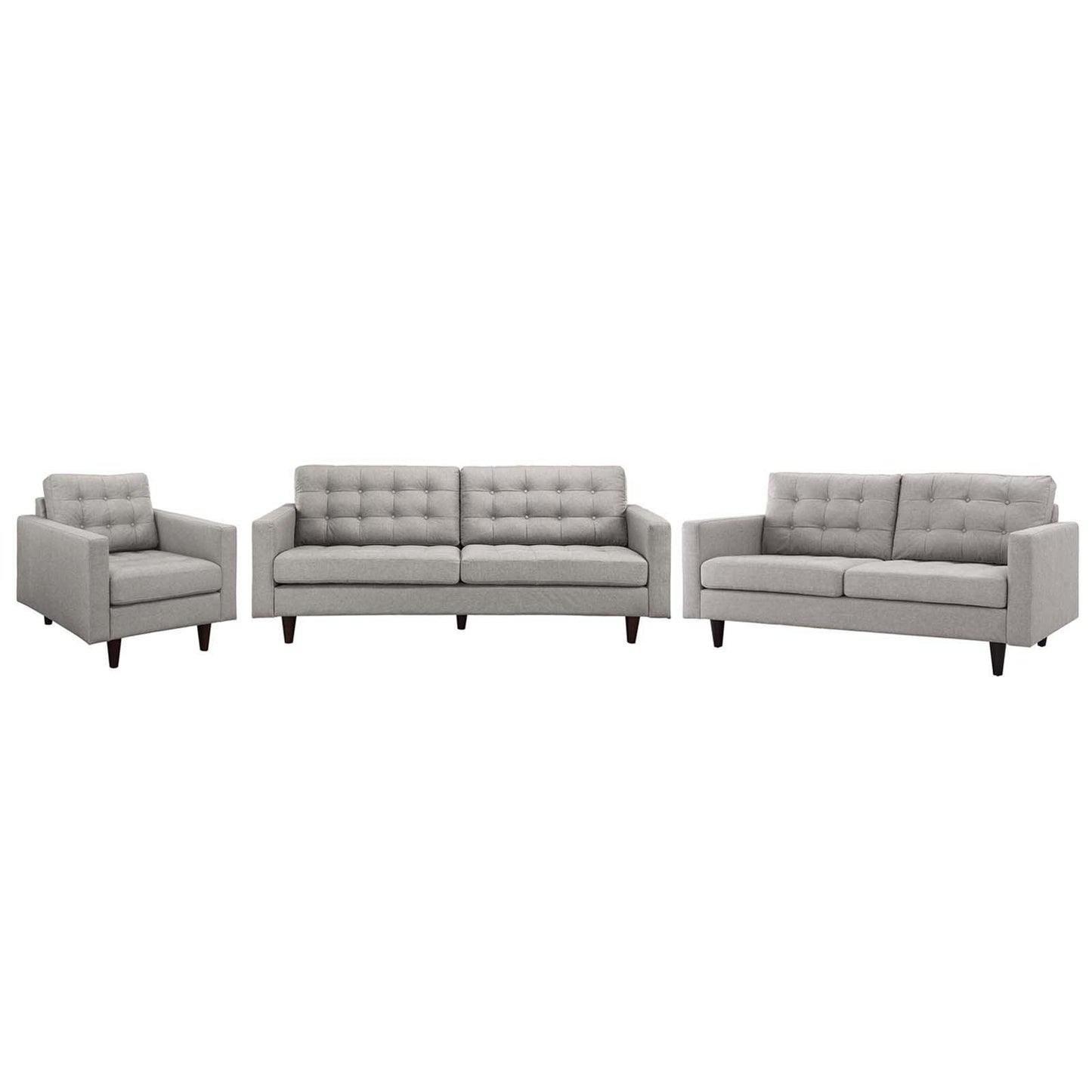 Modway Empress Sofa, Loveseat and Armchair Set of 3 FredCo