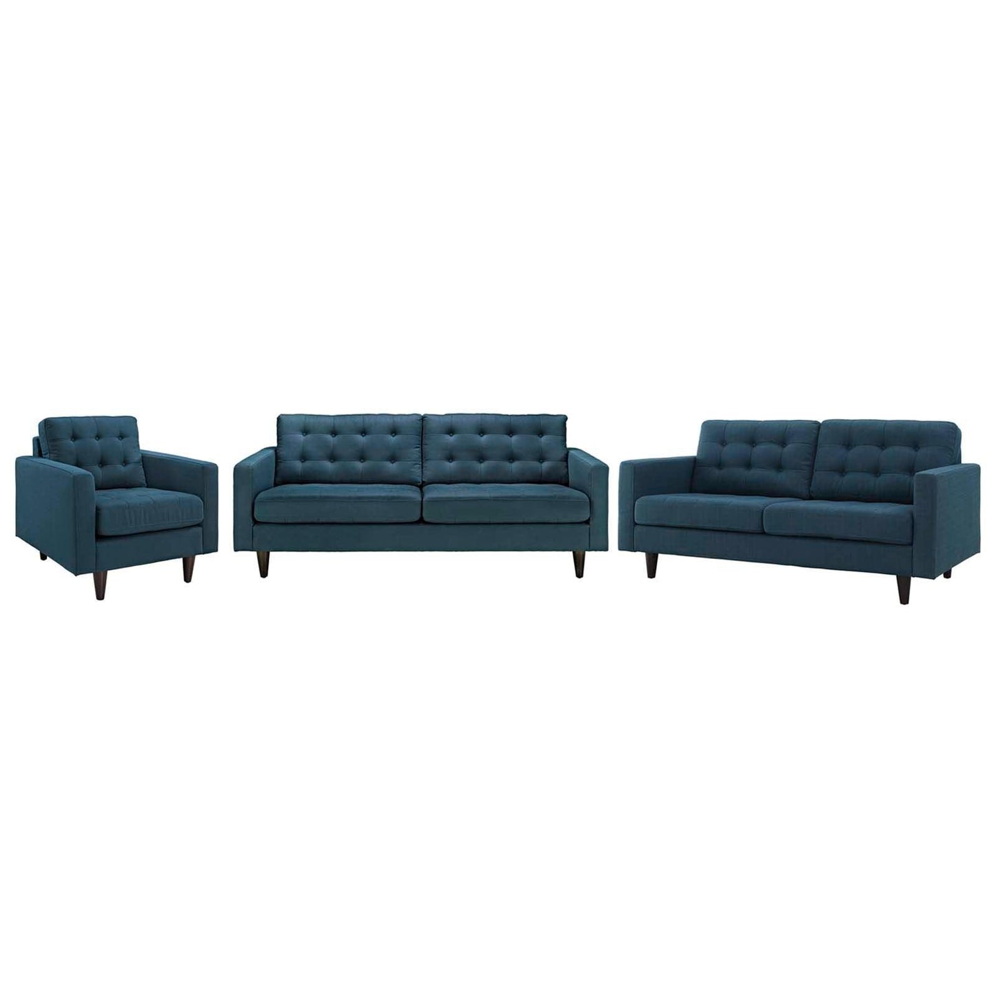 Modway Empress Sofa, Loveseat and Armchair Set of 3 FredCo