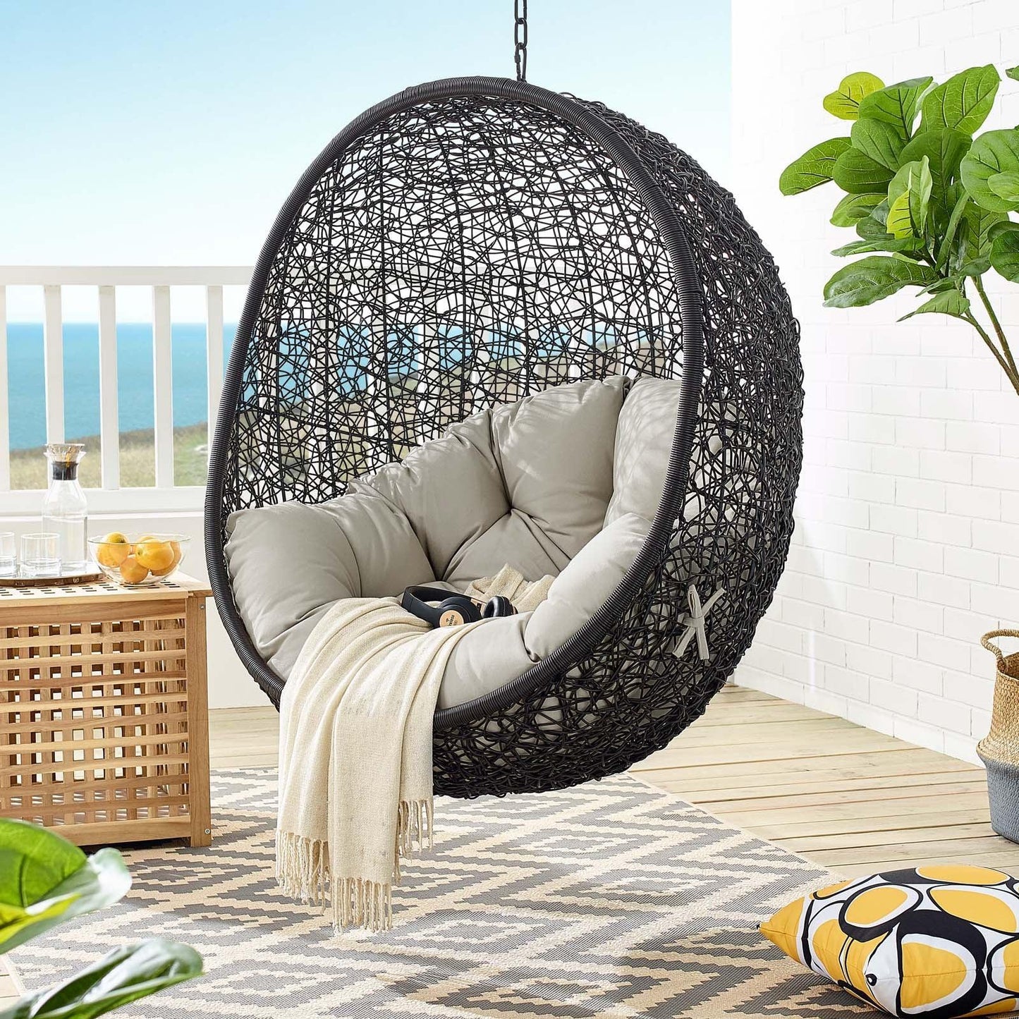 Modway Encase Swing Outdoor Patio Lounge Chair FredCo