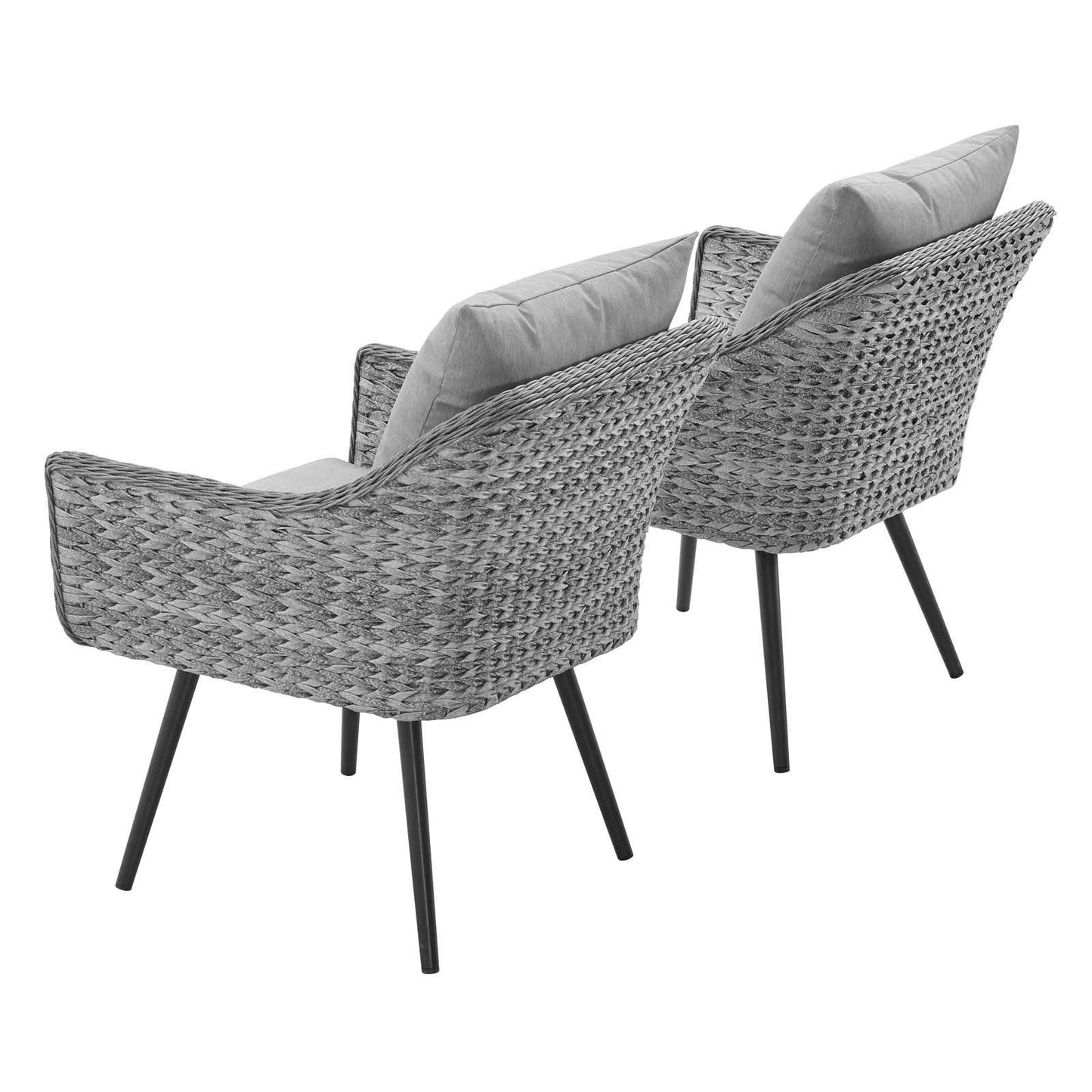 Modway Endeavor Armchair Outdoor Patio Wicker Rattan Set of 2 FredCo