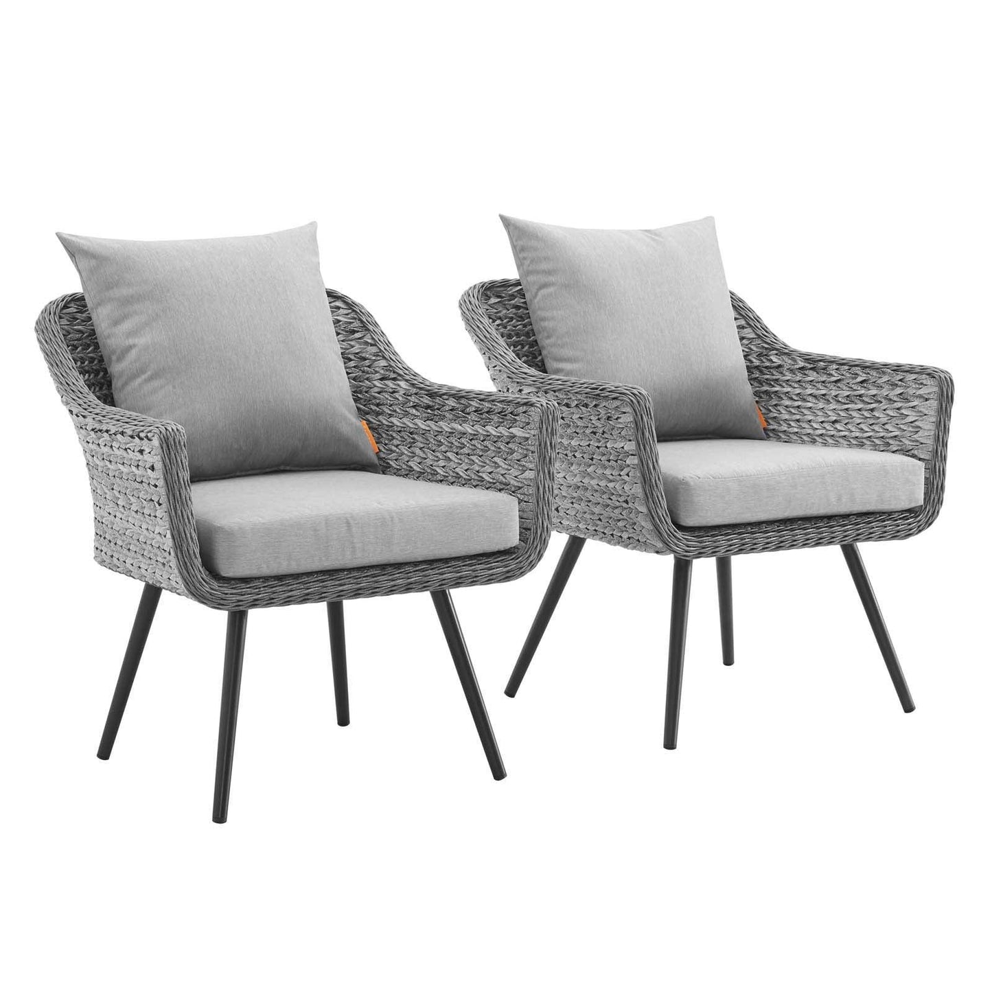 Modway Endeavor Armchair Outdoor Patio Wicker Rattan Set of 2 FredCo