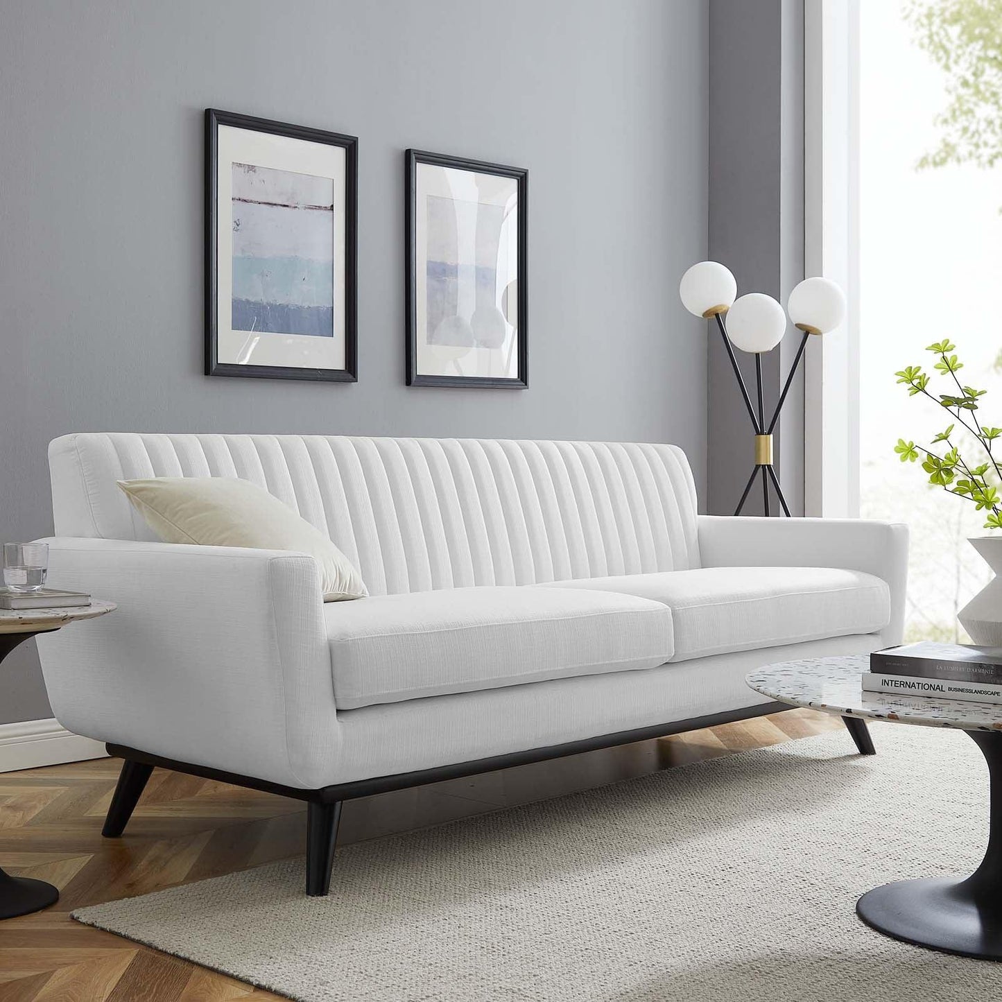 Modway Engage Channel Tufted Fabric Sofa FredCo