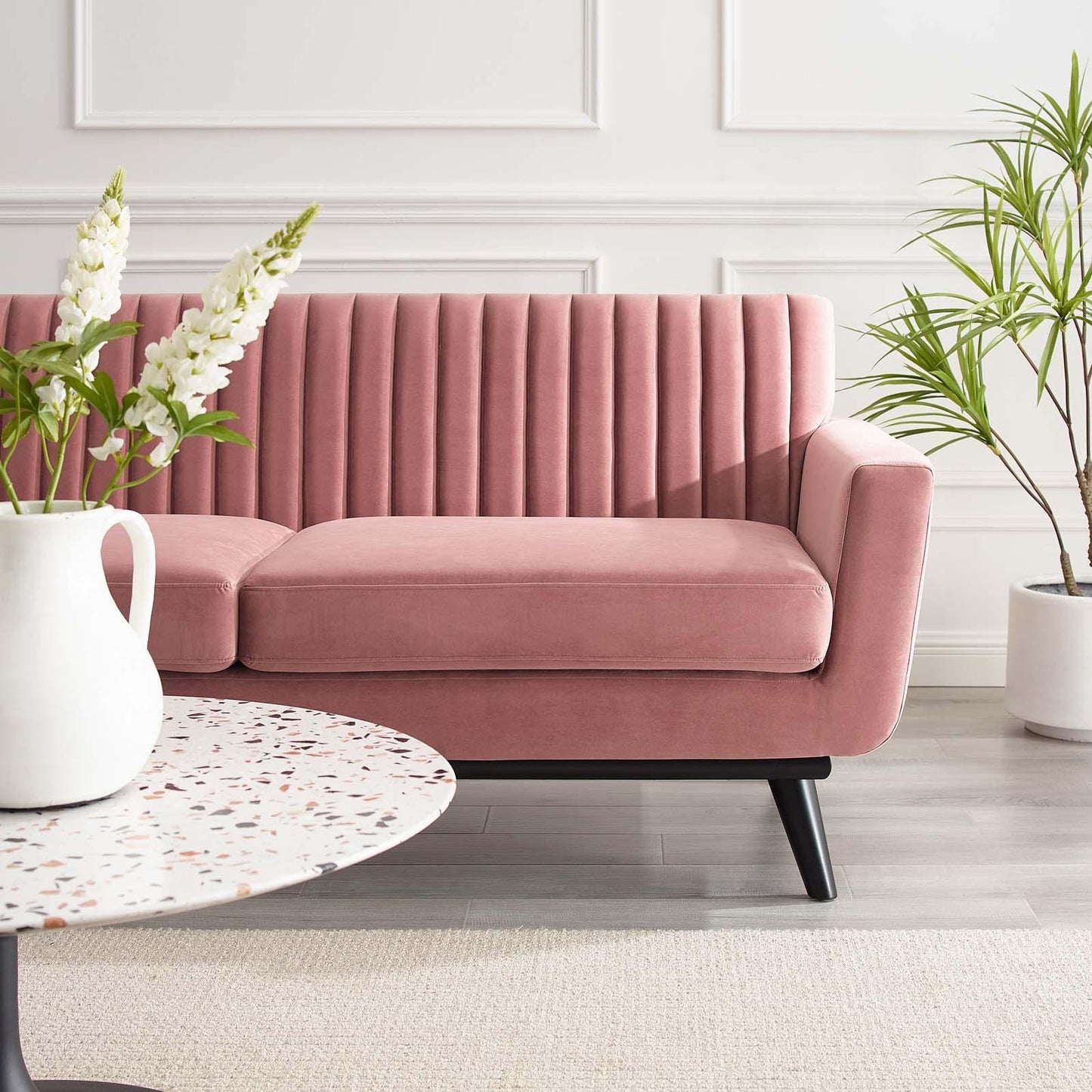 Modway Engage Channel Tufted Performance Velvet Loveseat FredCo