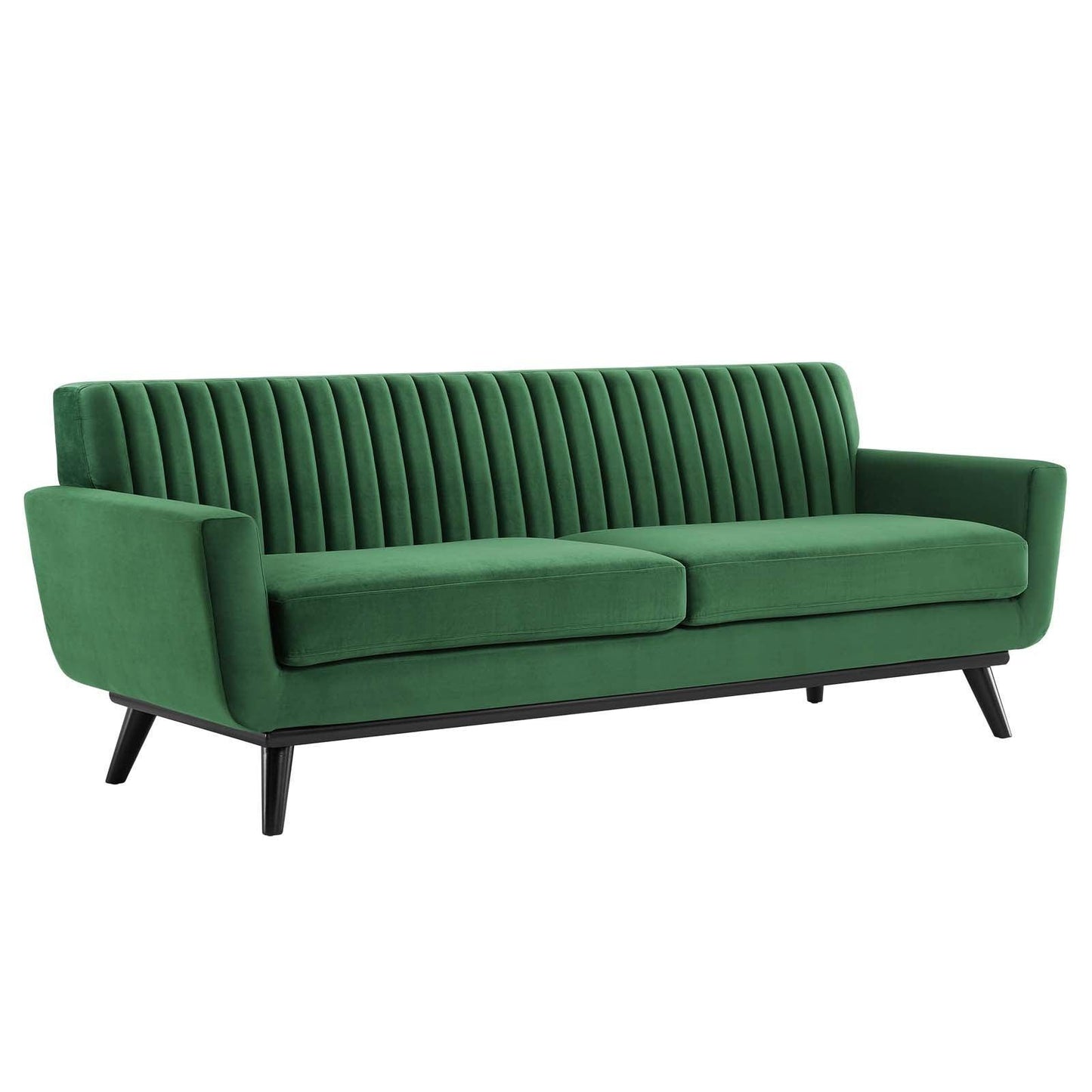 Modway Engage Channel Tufted Performance Velvet Sofa FredCo