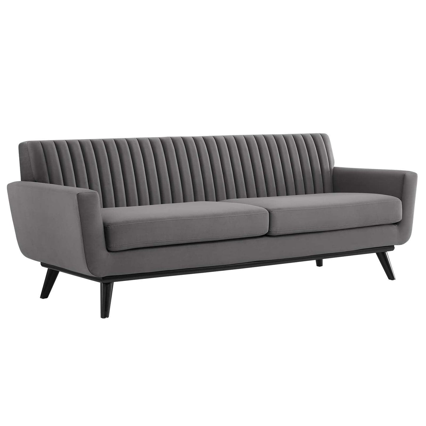 Modway Engage Channel Tufted Performance Velvet Sofa FredCo