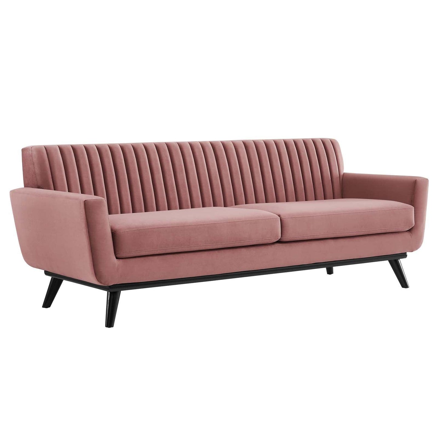 Modway Engage Channel Tufted Performance Velvet Sofa FredCo