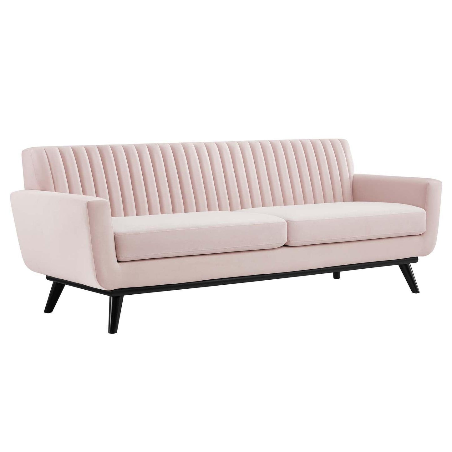 Modway Engage Channel Tufted Performance Velvet Sofa FredCo