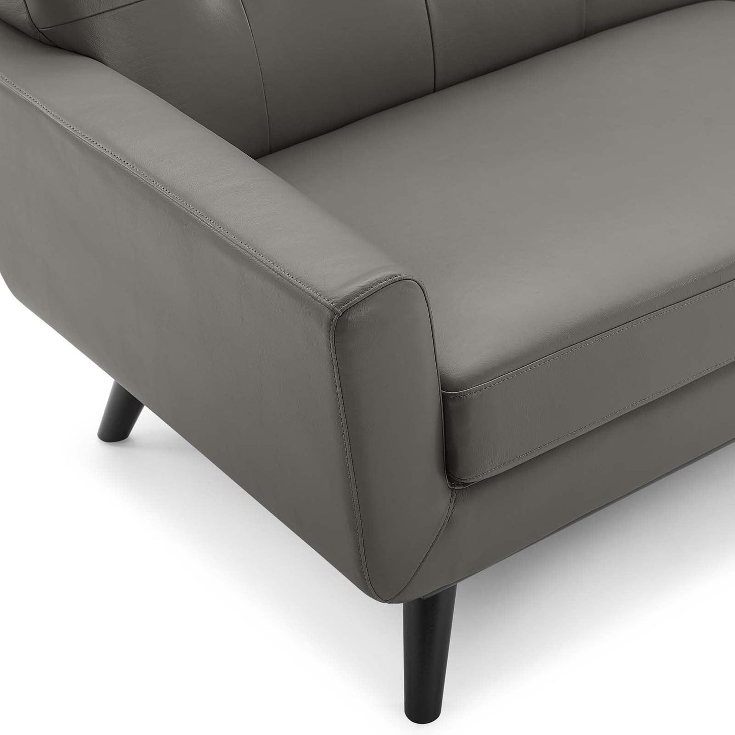 Modway Engage Top-Grain Leather Living Room Lounge Sofa FredCo