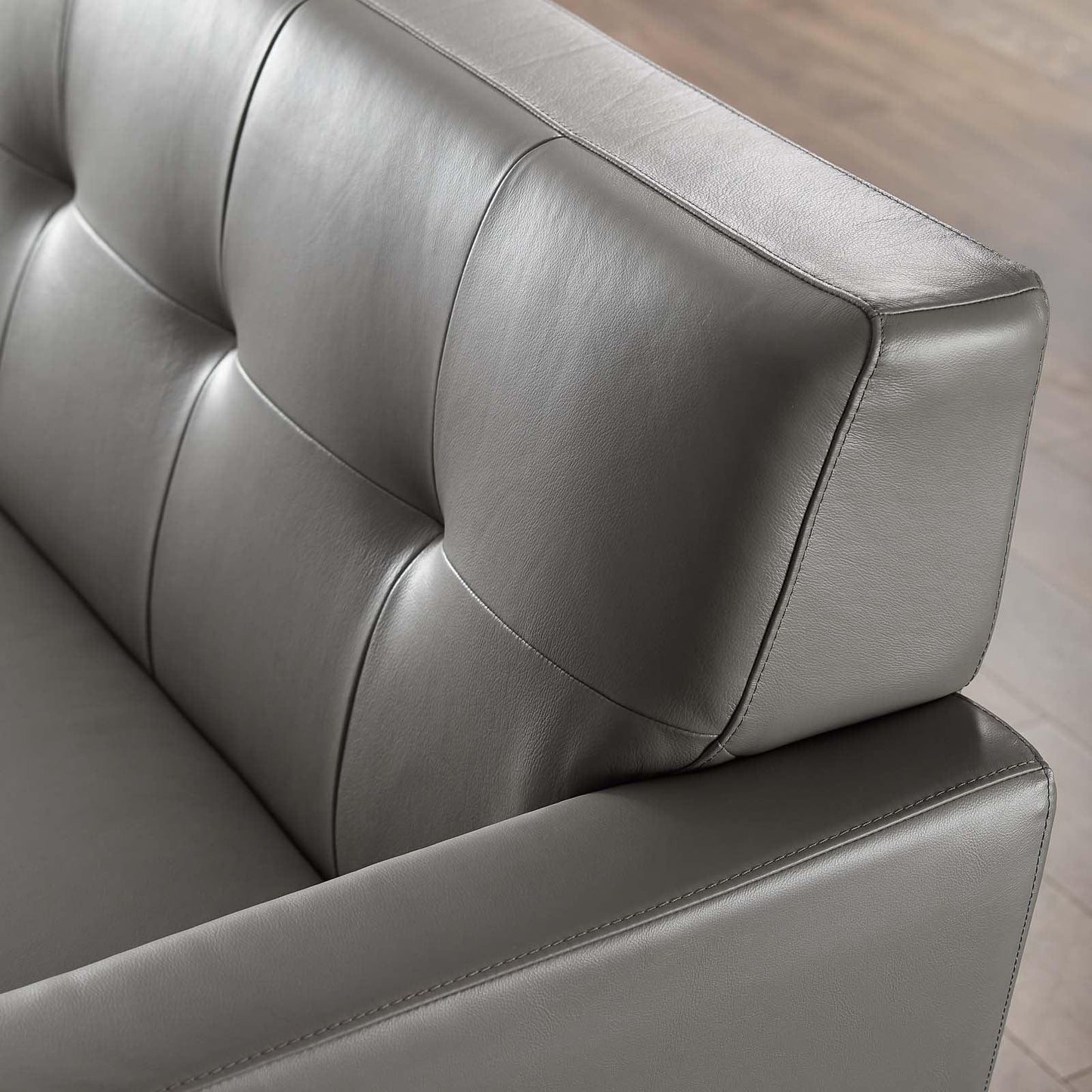 Modway Engage Top-Grain Leather Living Room Lounge Sofa FredCo