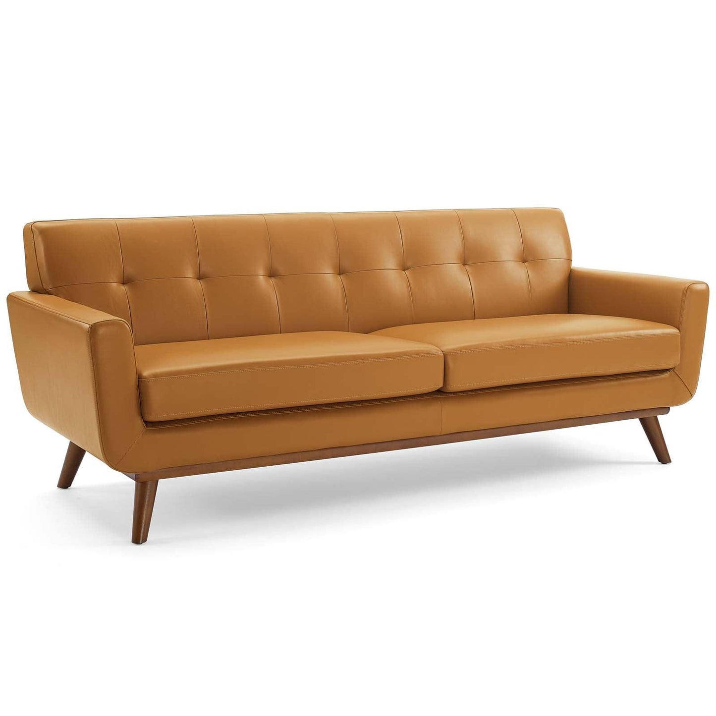 Modway Engage Top-Grain Leather Living Room Lounge Sofa FredCo