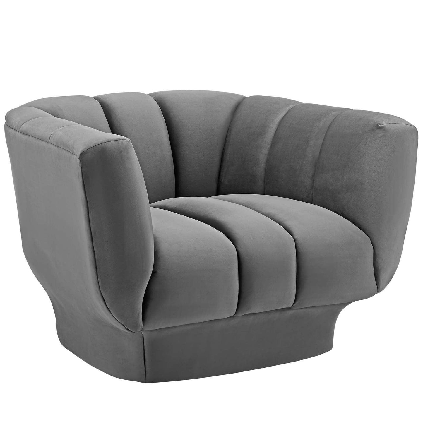 Modway Entertain Vertical Channel Tufted Performance Velvet Armchair FredCo