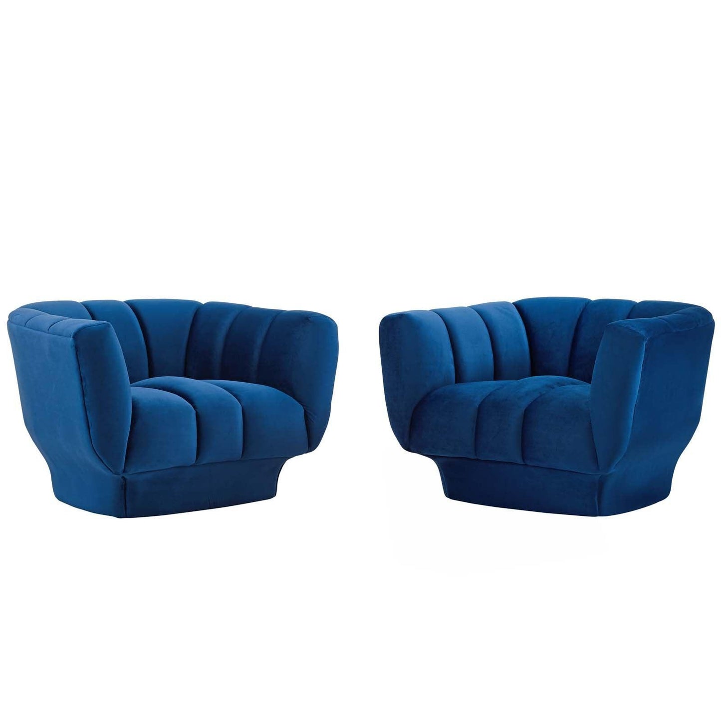 Modway Entertain Vertical Channel Tufted Performance Velvet Armchair Set of 2 FredCo