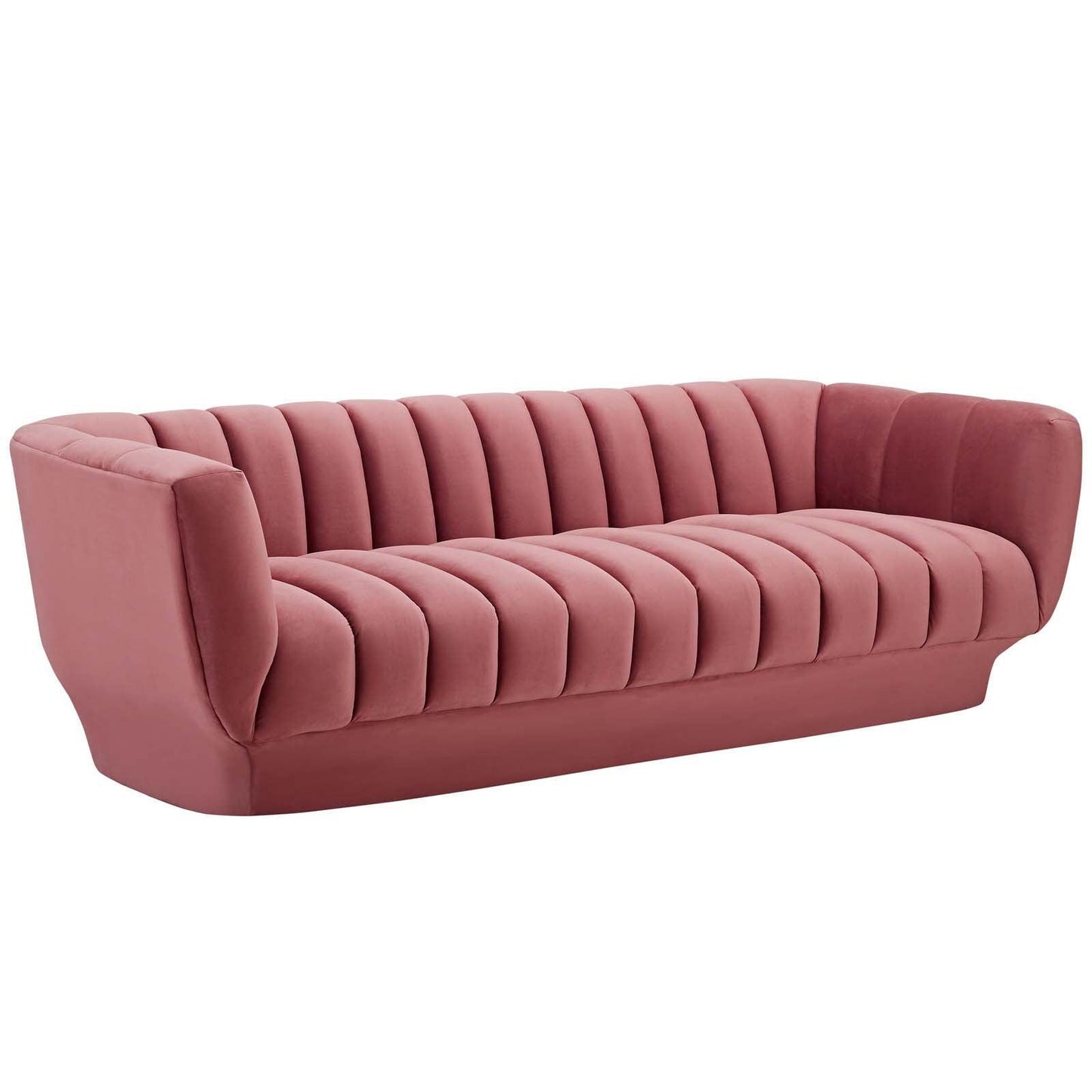 Modway Entertain Vertical Channel Tufted Performance Velvet Sofa FredCo
