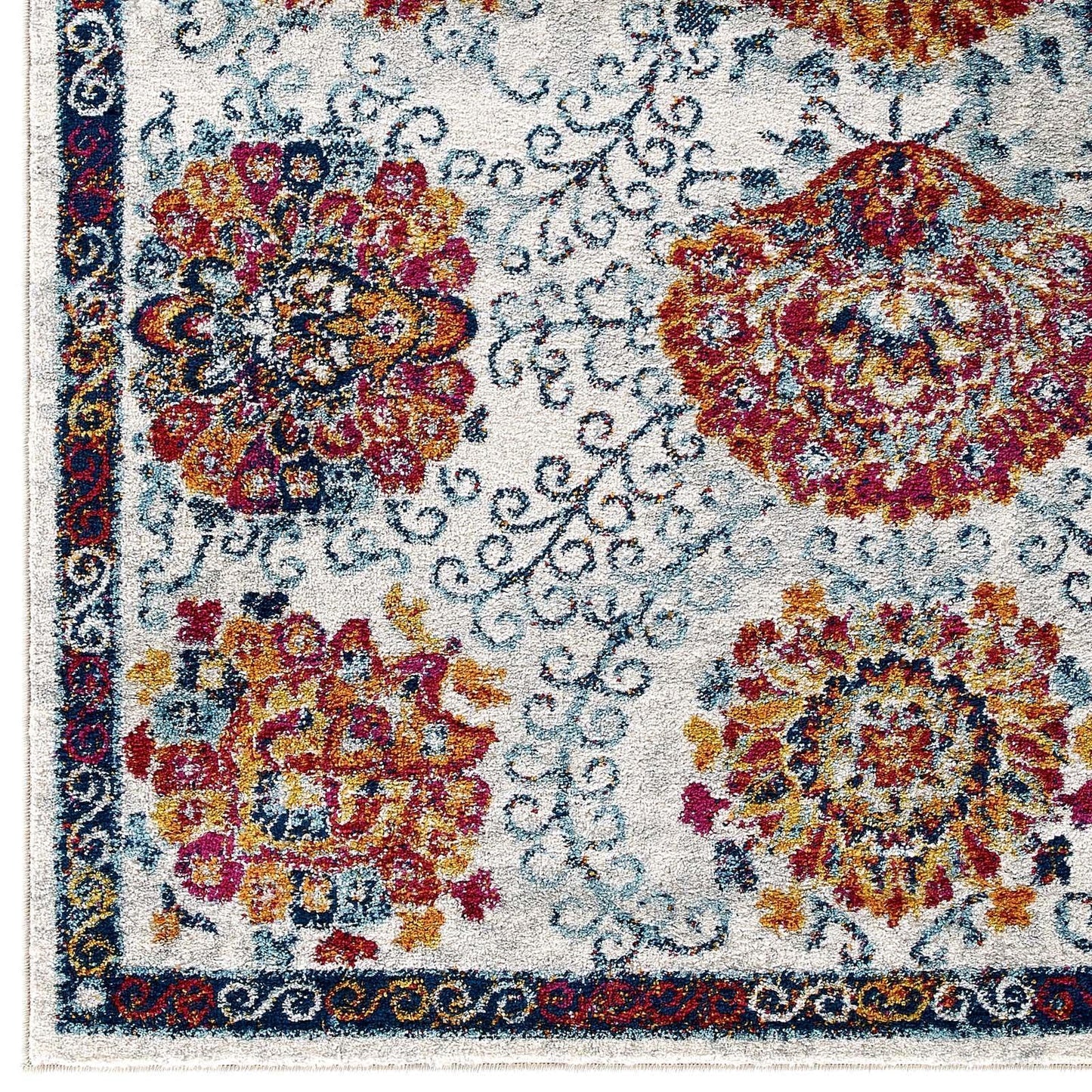 Modway Entourage Kensie Distressed Floral Moroccan Trellis Area Rug FredCo