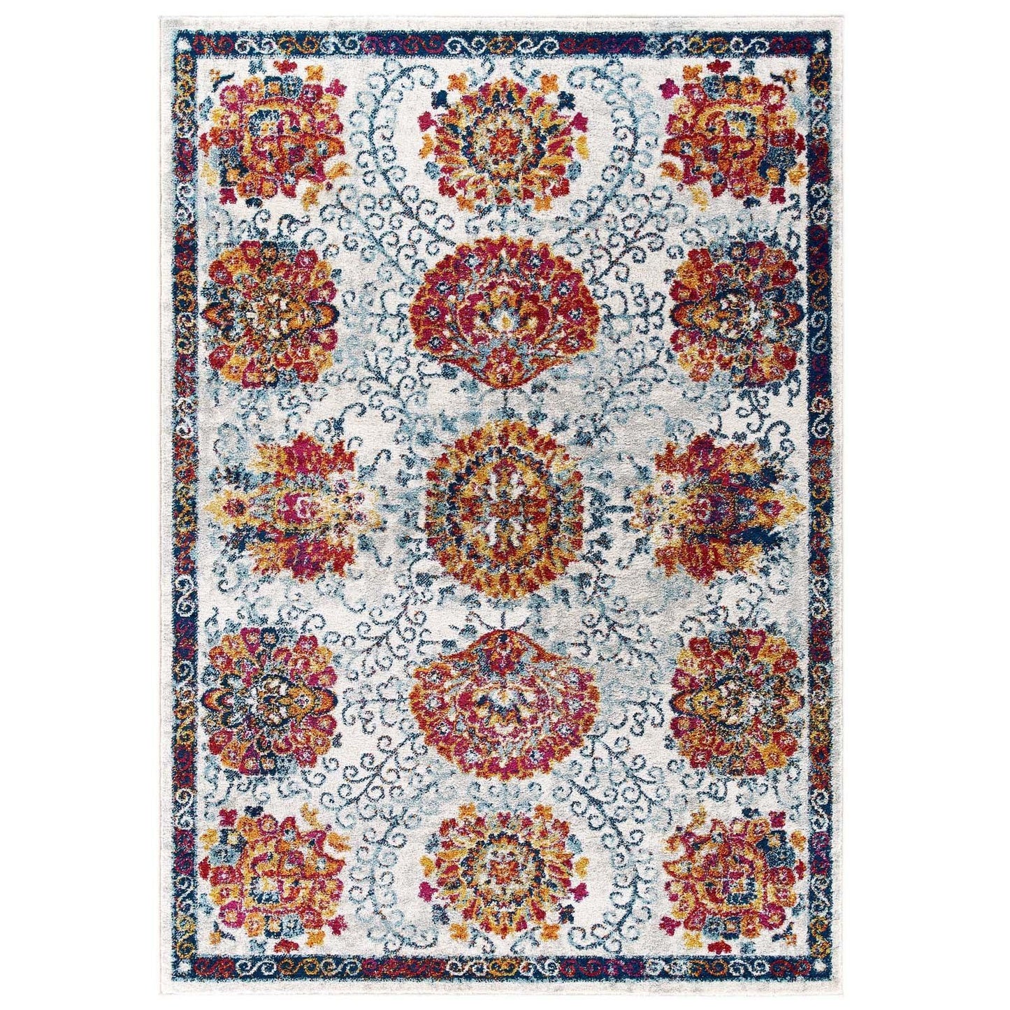 Modway Entourage Kensie Distressed Floral Moroccan Trellis Area Rug FredCo