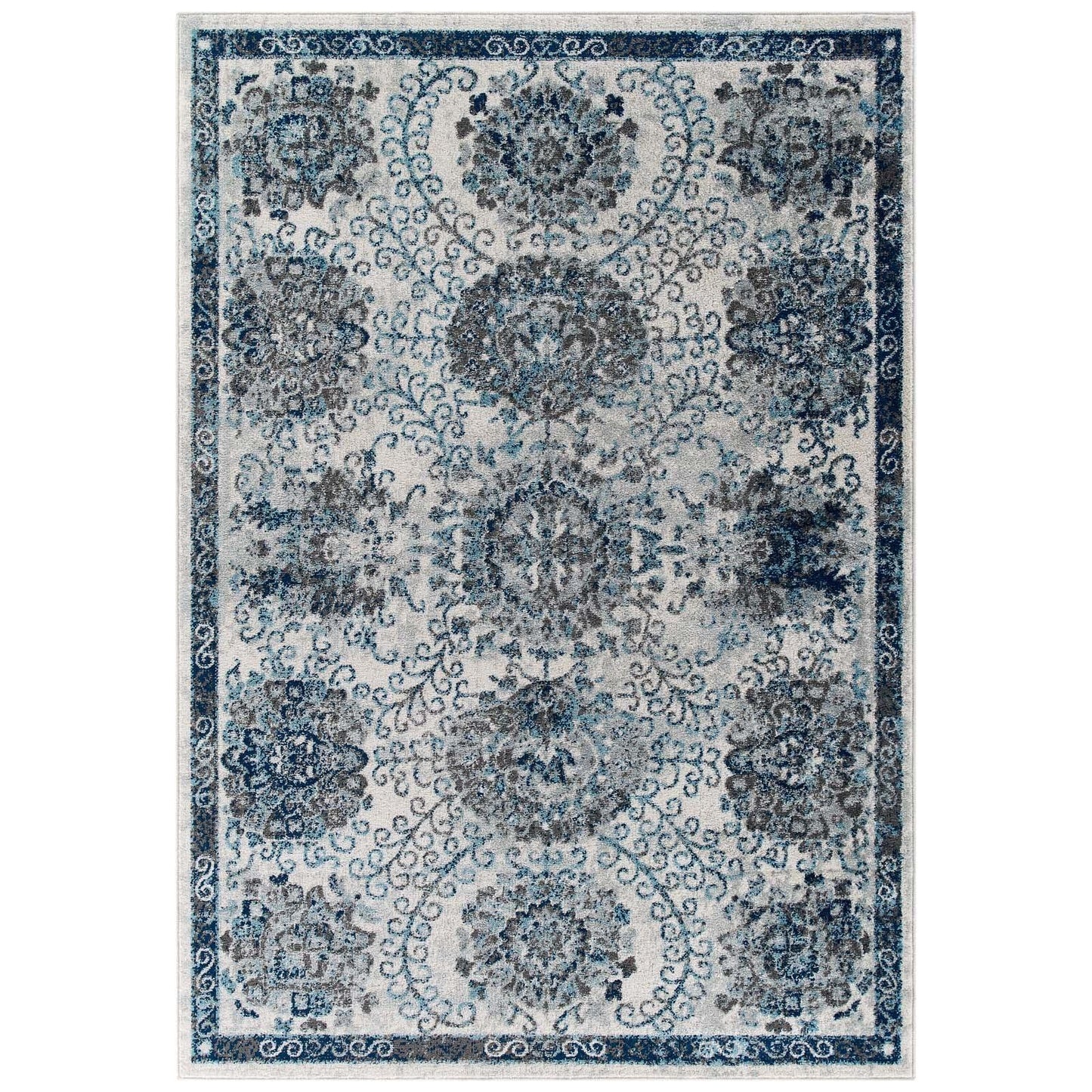 Modway Entourage Kensie Distressed Floral Moroccan Trellis Area Rug FredCo