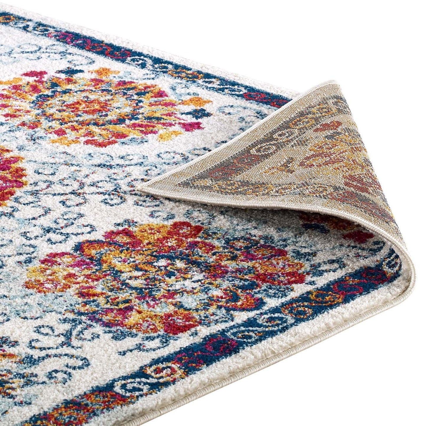 Modway Entourage Kensie Distressed Floral Moroccan Trellis Area Rug FredCo