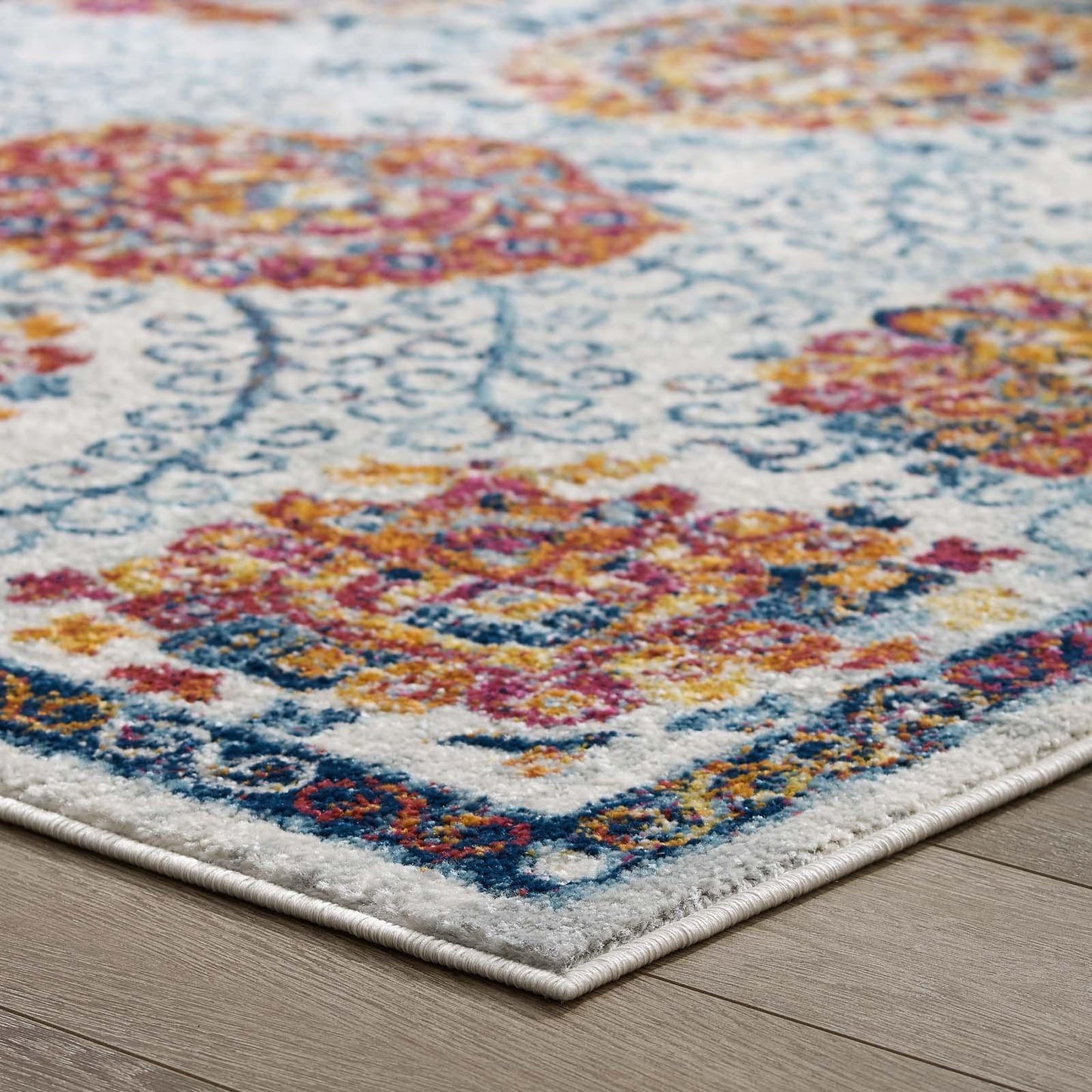 Modway Entourage Kensie Distressed Floral Moroccan Trellis Area Rug FredCo