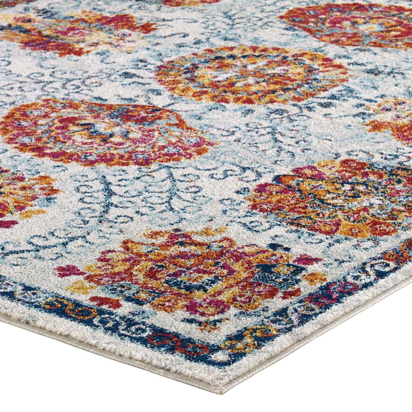 Modway Entourage Kensie Distressed Floral Moroccan Trellis Area Rug FredCo
