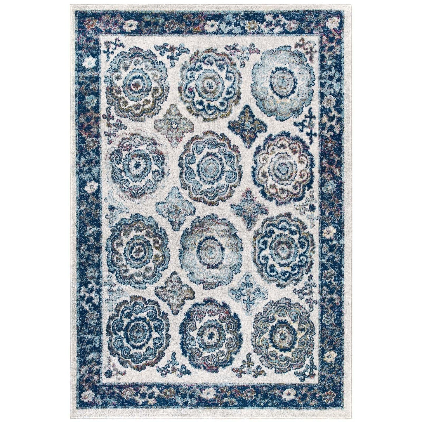 Modway Entourage Odile Distressed Floral Moroccan Trellis Area Rug FredCo