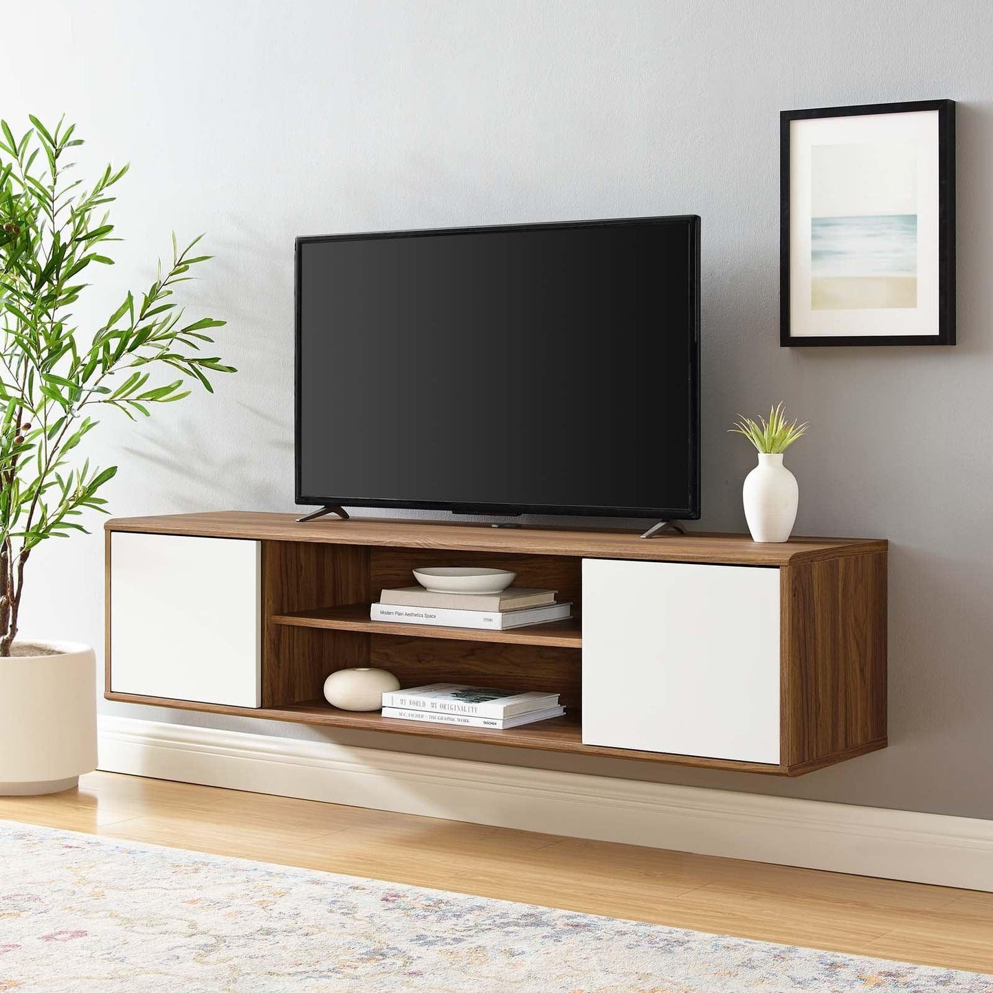 Modway Envision 60" Wall Mount TV Stand FredCo
