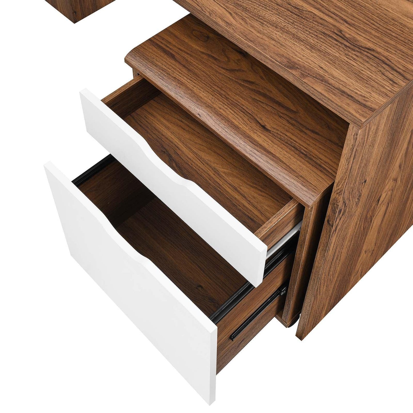 Modway Envision Wood Desk and File Cabinet Set FredCo