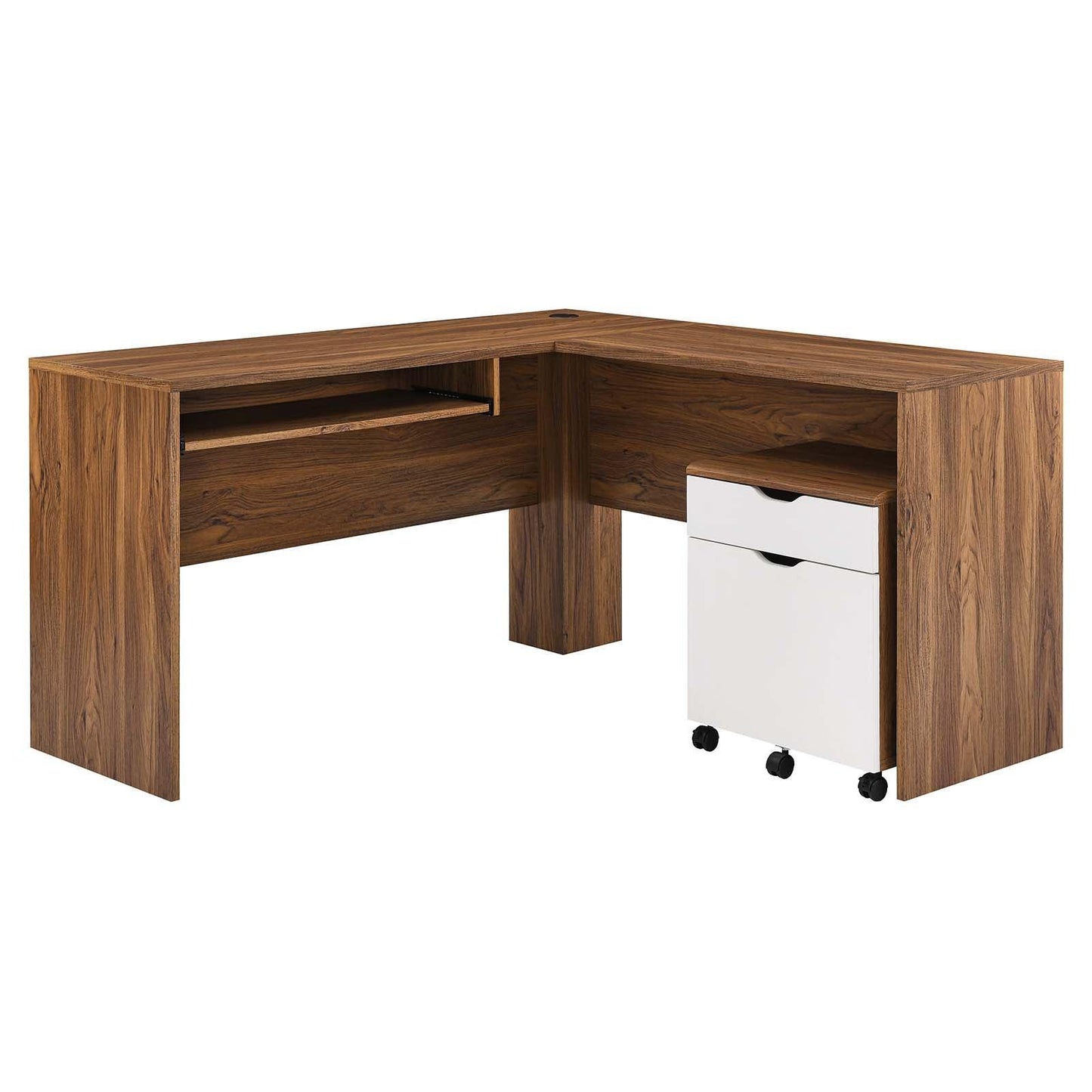 Modway Envision Wood Desk and File Cabinet Set FredCo