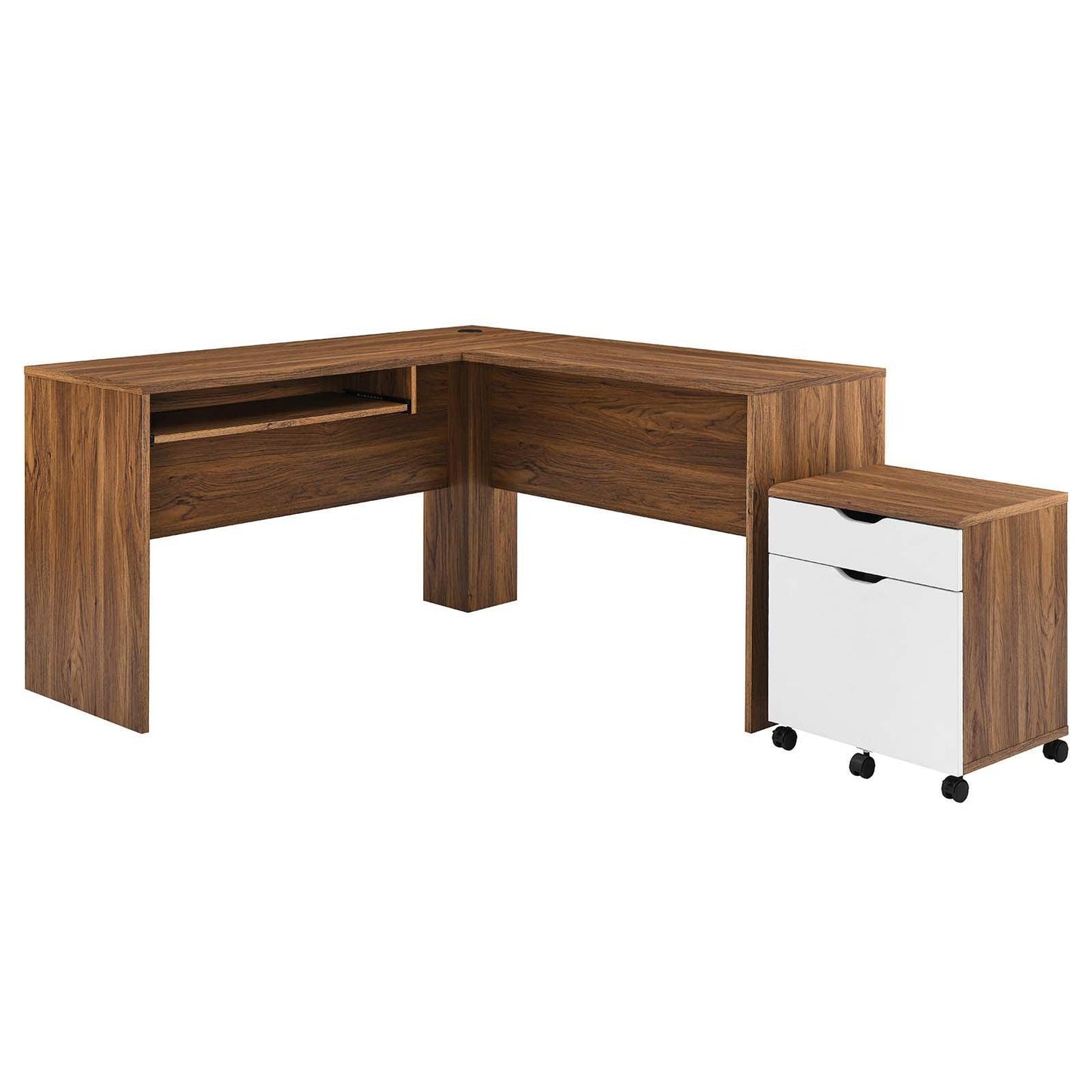 Modway Envision Wood Desk and File Cabinet Set FredCo