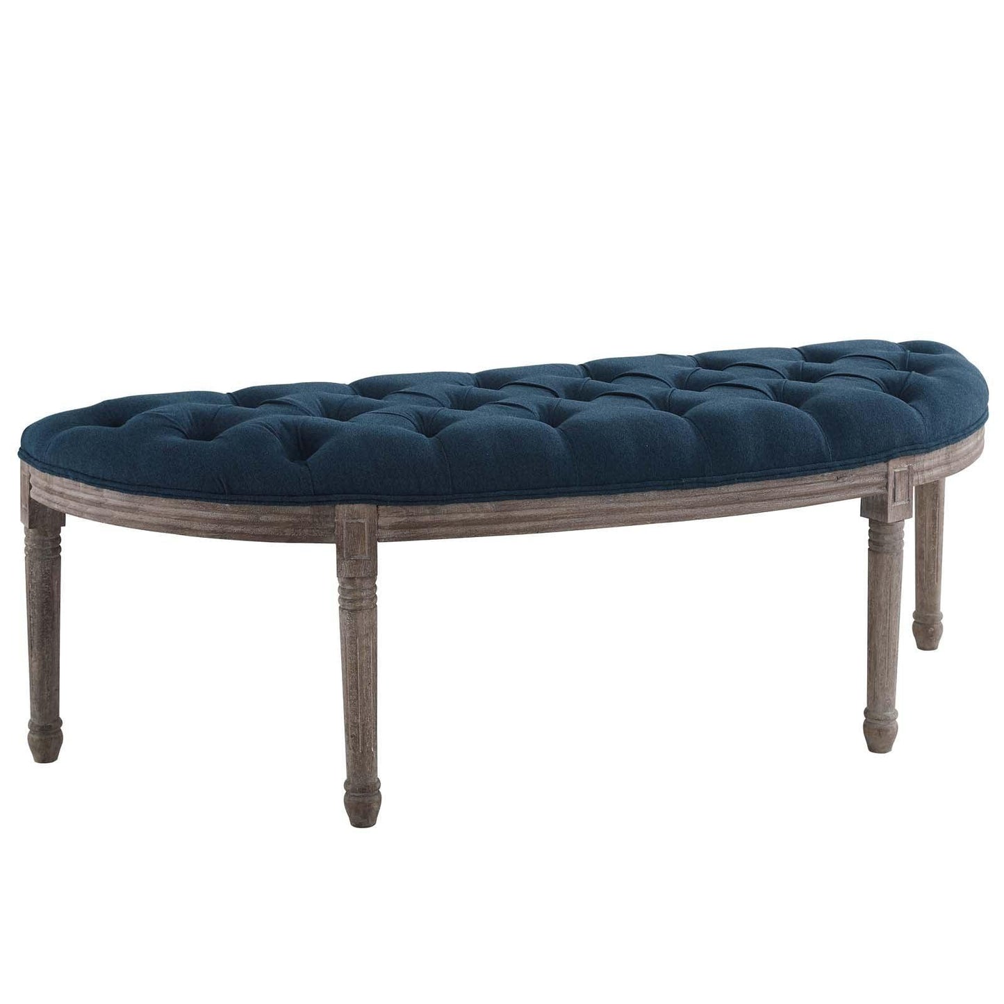 Modway Esteem Vintage French Upholstered Fabric Semi-Circle Bench FredCo