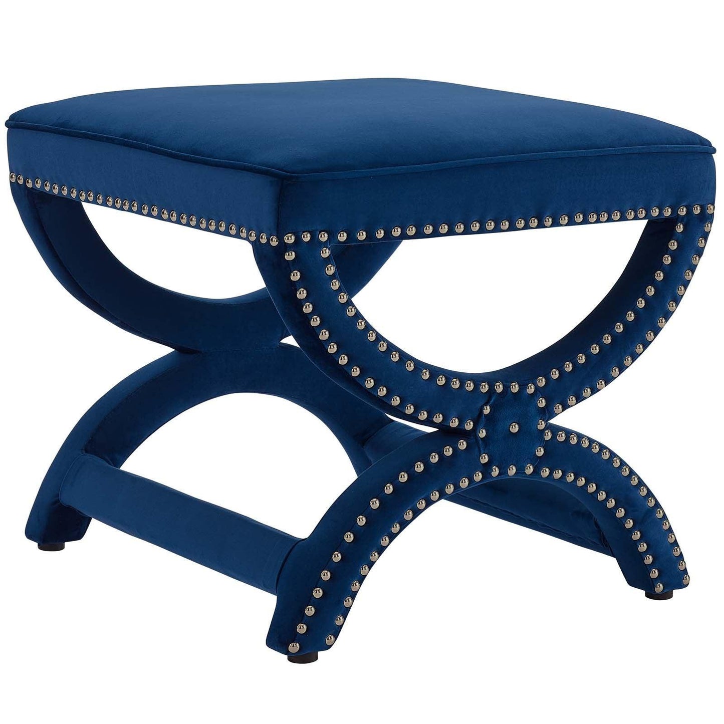 Modway Expound Upholstered Nailhead Trim Performance Velvet Ottoman FredCo
