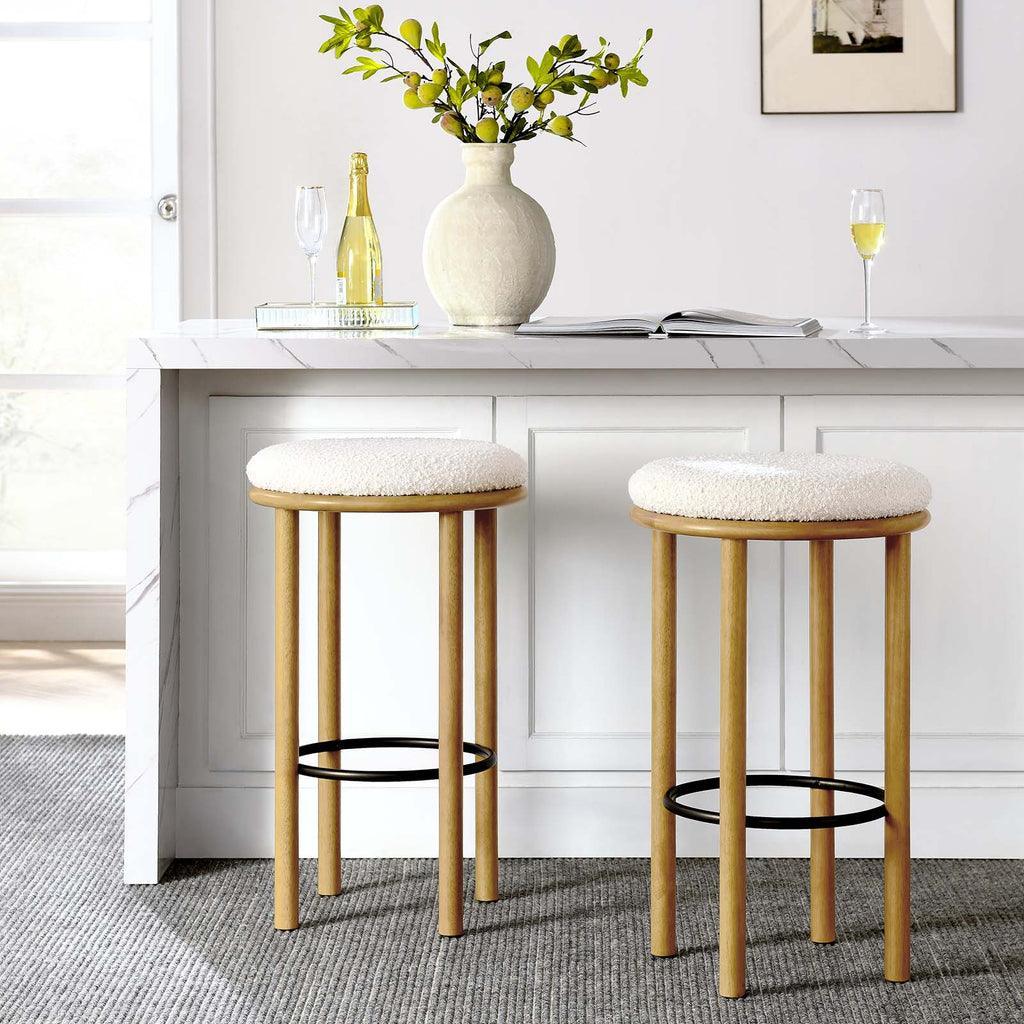 Modway Fable Boucle Fabric Bar Stools - Set of 2 FredCo