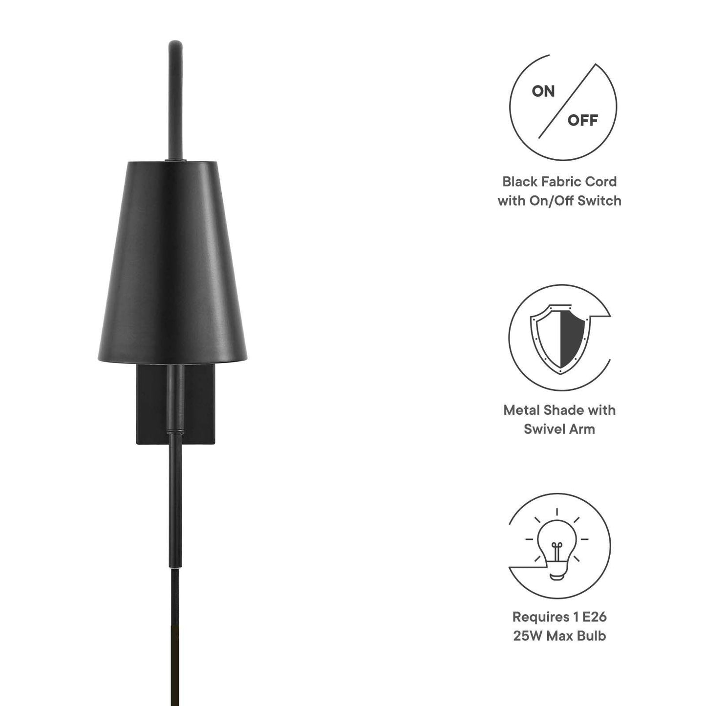 Modway Faye Metal Wall Sconce FredCo