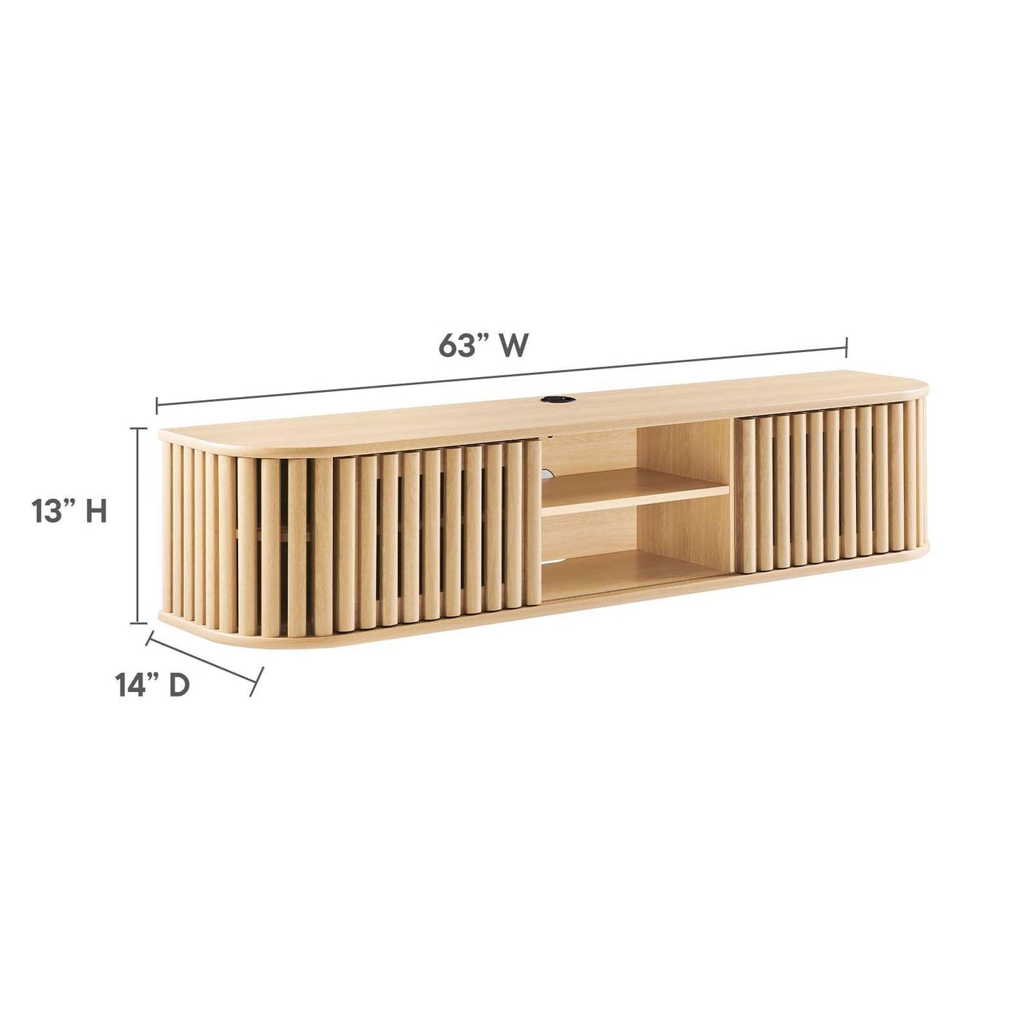 Modway Fortitude 63" Wall-Mounted TV Stand, EEI-6528 FredCo