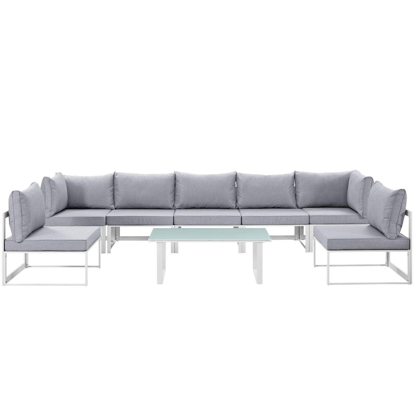 Modway Fortuna 8 Piece Outdoor Patio Sectional Sofa Set, EEI-1730 FredCo