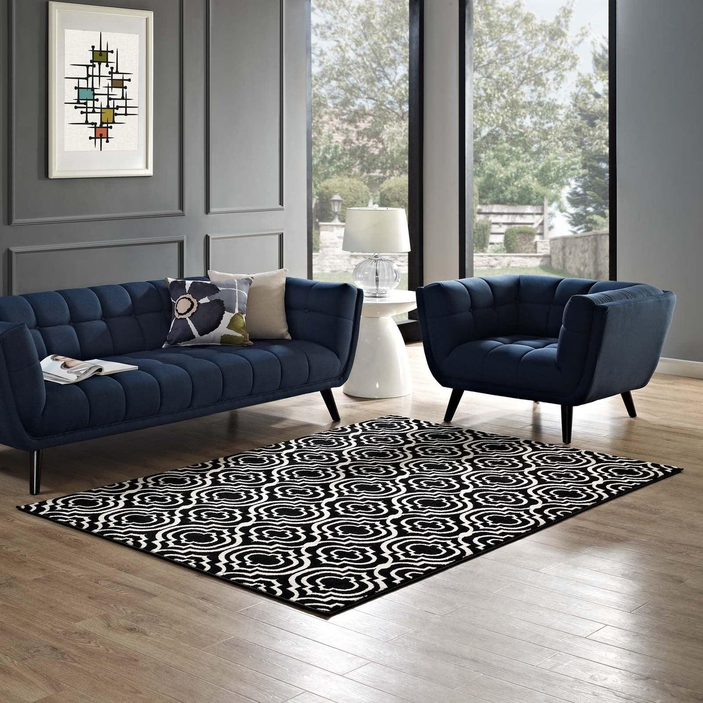 Modway Frame Transitional Moroccan Trellis Area Rug FredCo