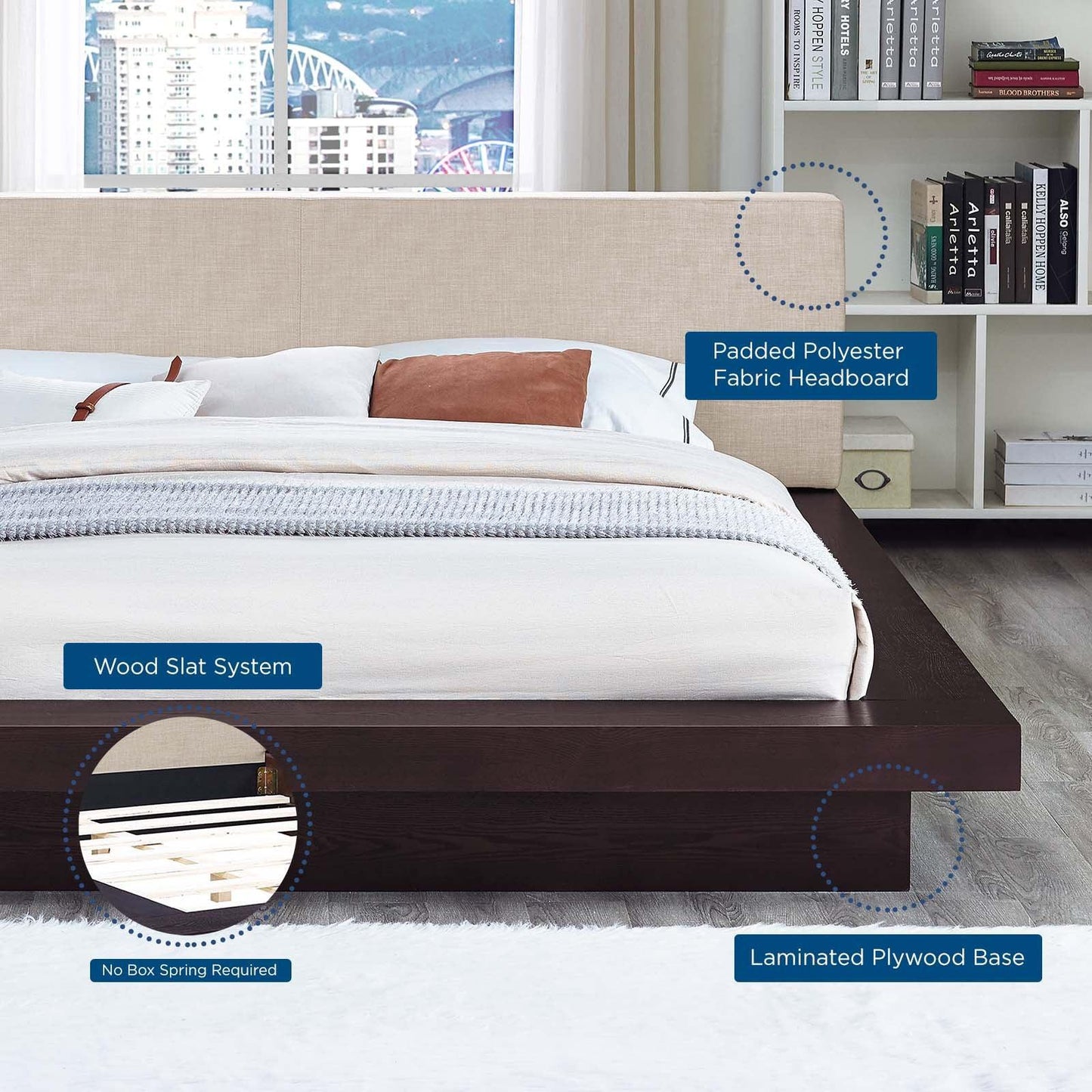 Modway Freja Queen Fabric Platform Bed FredCo