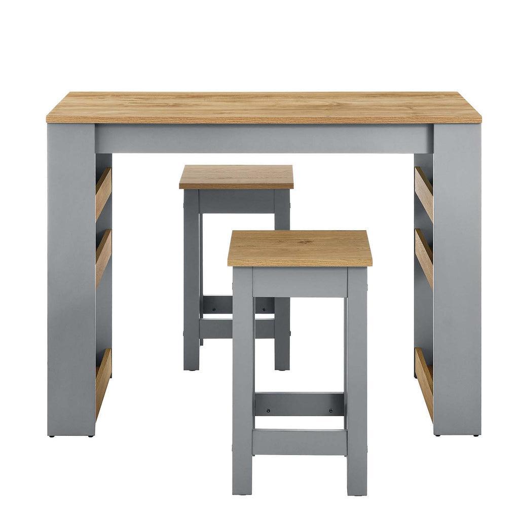 Modway Galley 3-Piece Kitchen Island and Stool Set FredCo