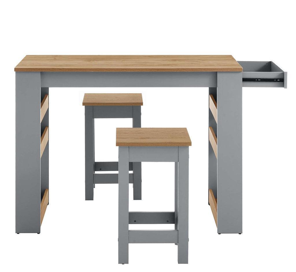 Modway Galley 3-Piece Kitchen Island and Stool Set FredCo