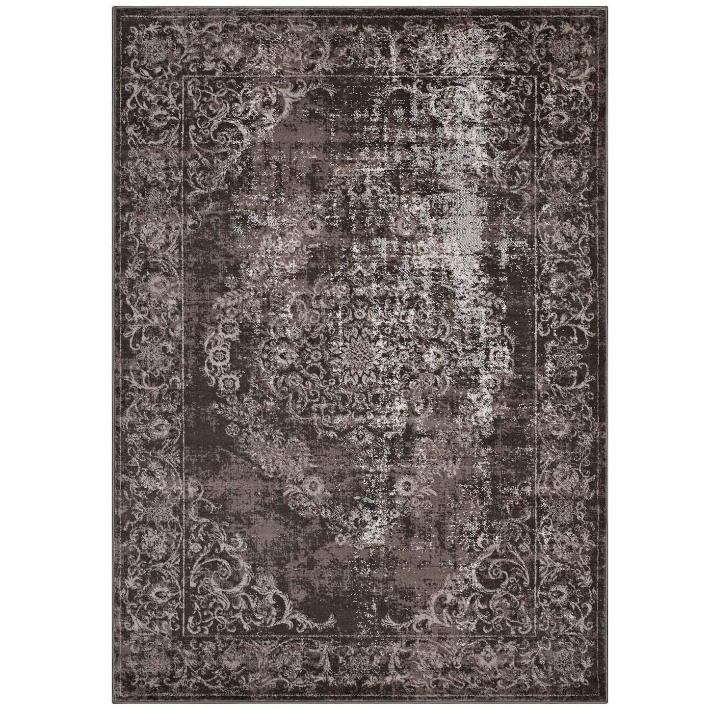Modway Gamela Rustic Vintage Ornate Floral Medallion Area Rug FredCo