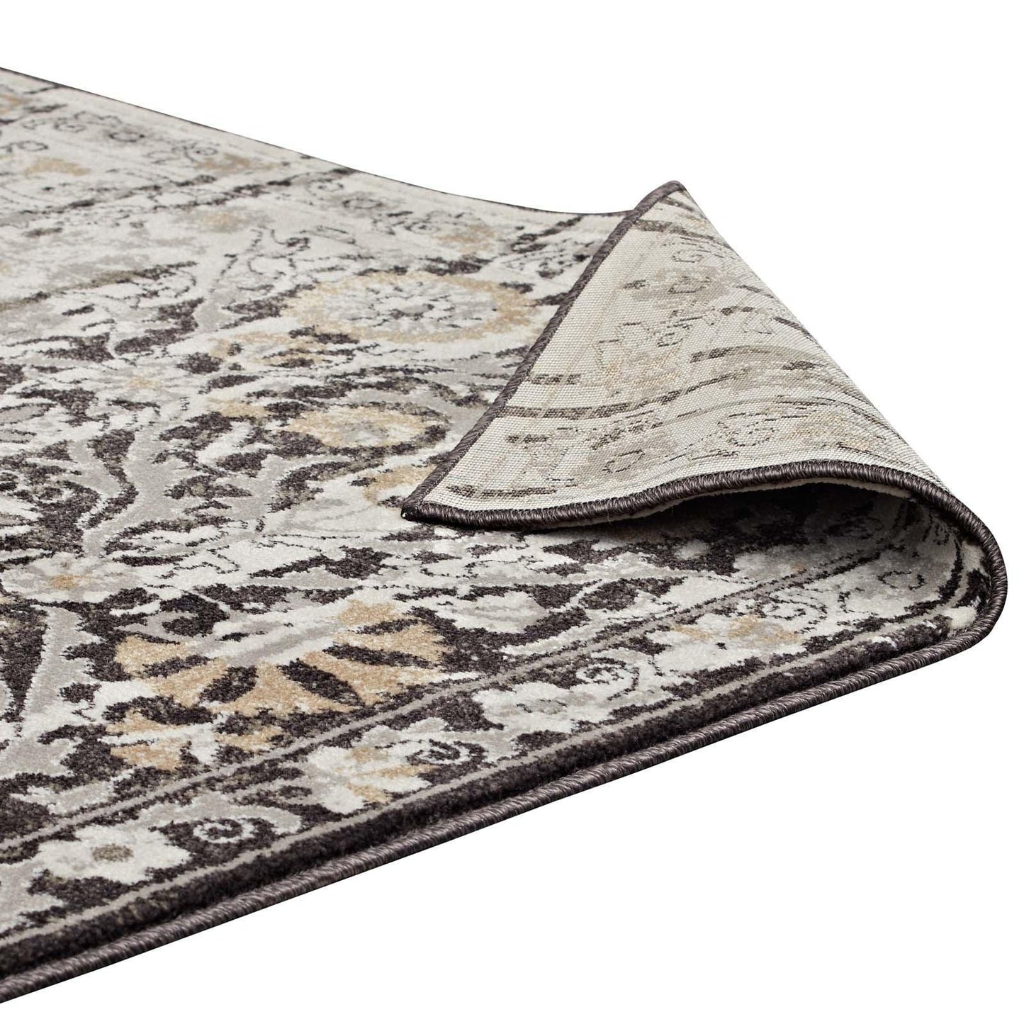 Modway Ganesa Distressed Diamond Floral Lattice Area Rug FredCo