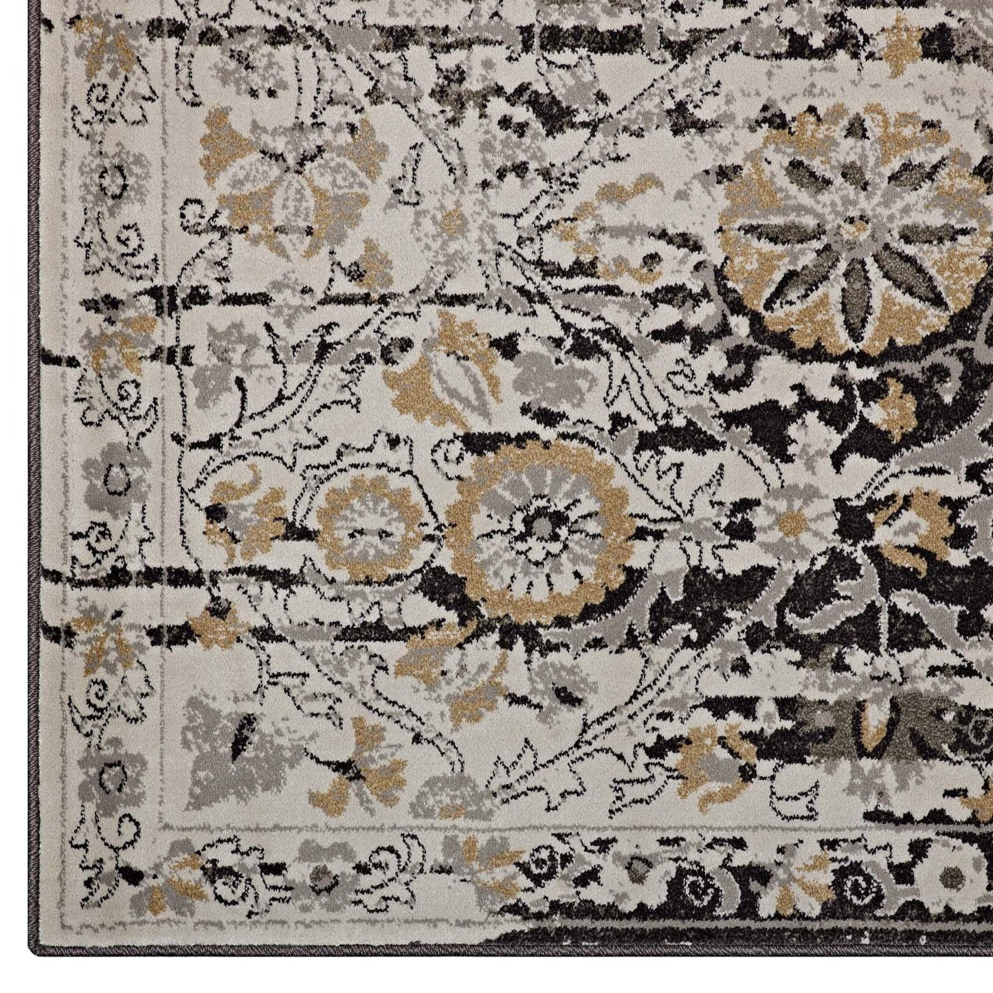 Modway Ganesa Distressed Diamond Floral Lattice Area Rug FredCo