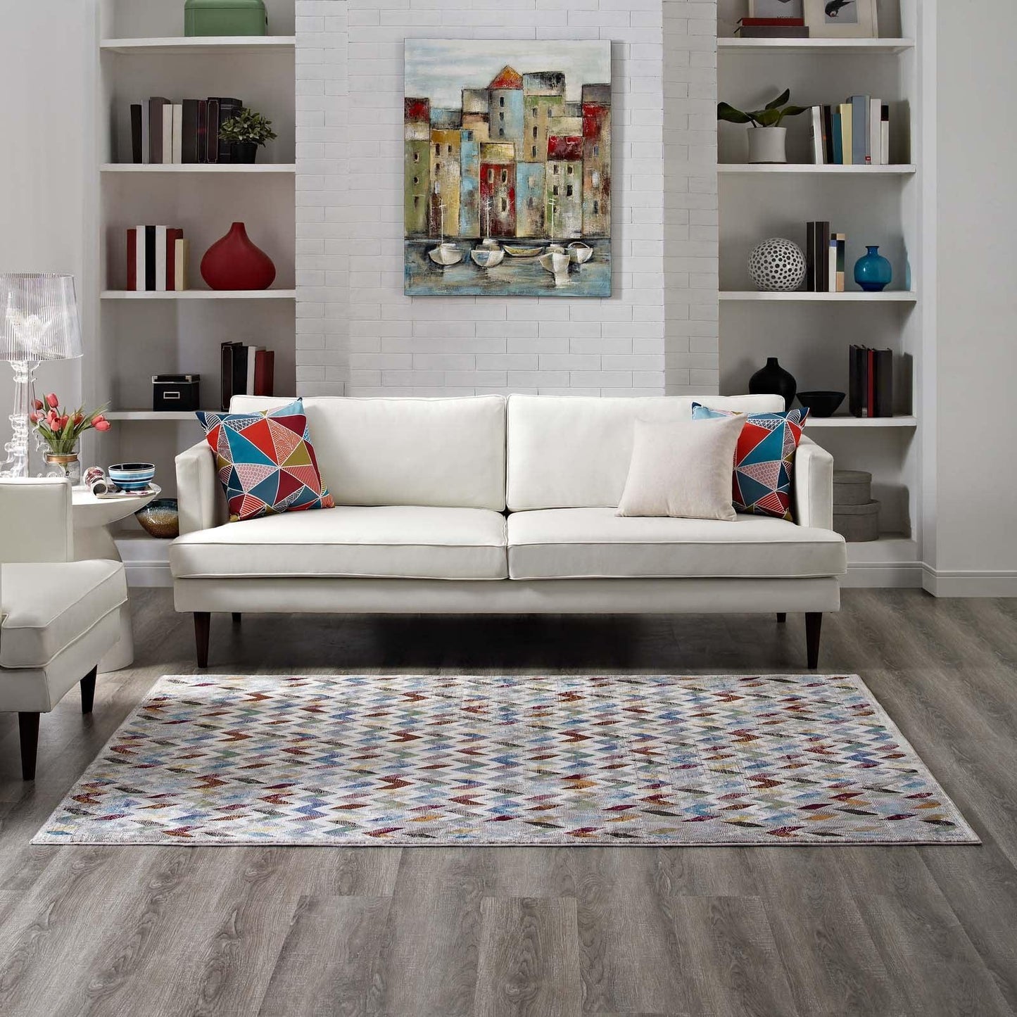 Modway Gemma Chevron Mosaic Area Rug FredCo