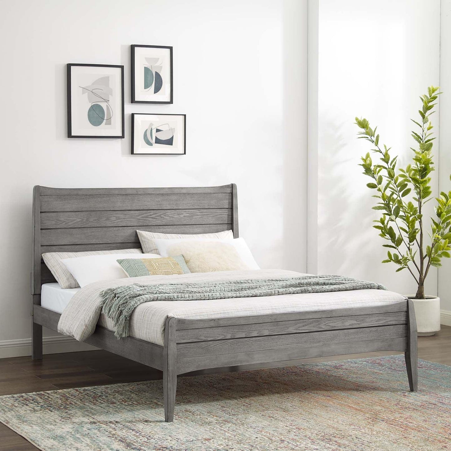Modway Georgia King Wood Platform Bed FredCo