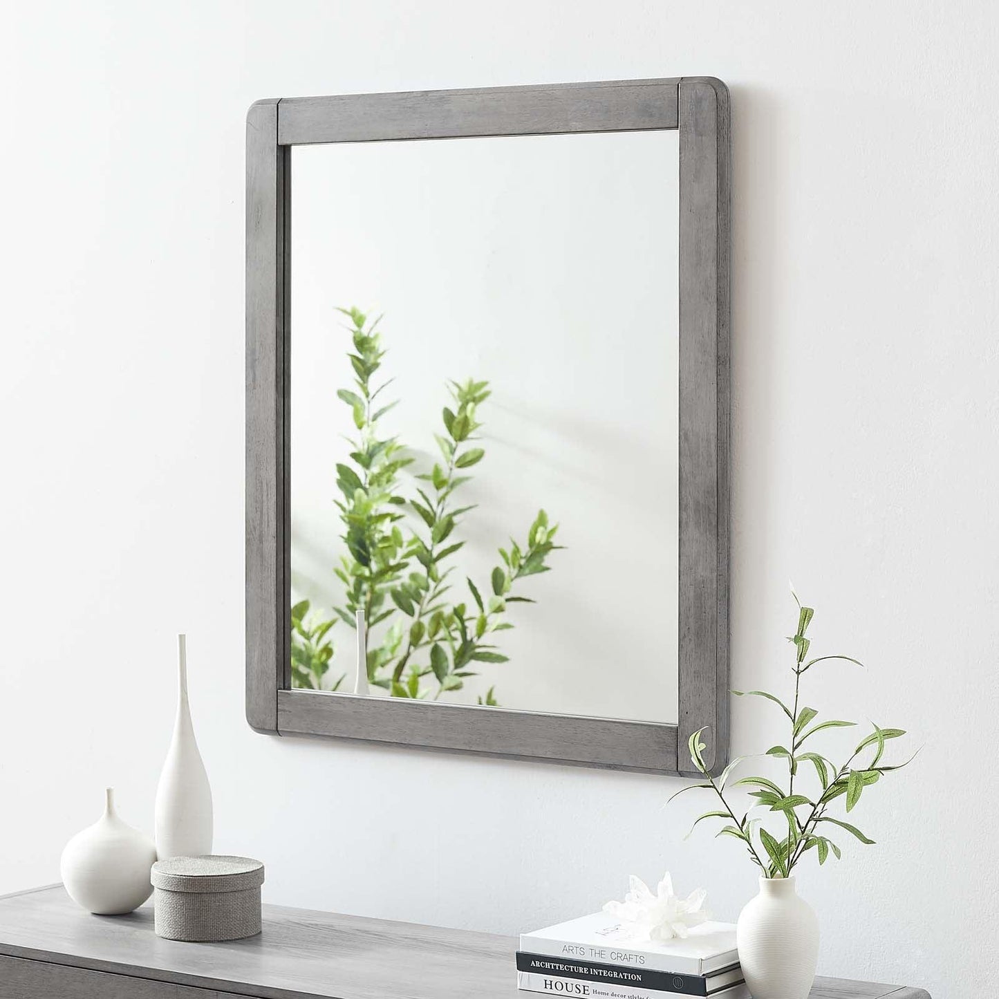 Modway Georgia Wood Mirror FredCo