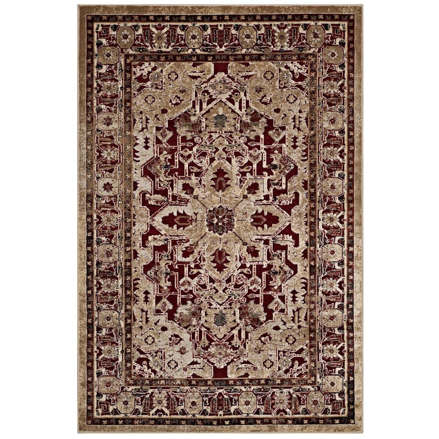Modway Grania Ornate Vintage Floral Turkish Area Rug FredCo