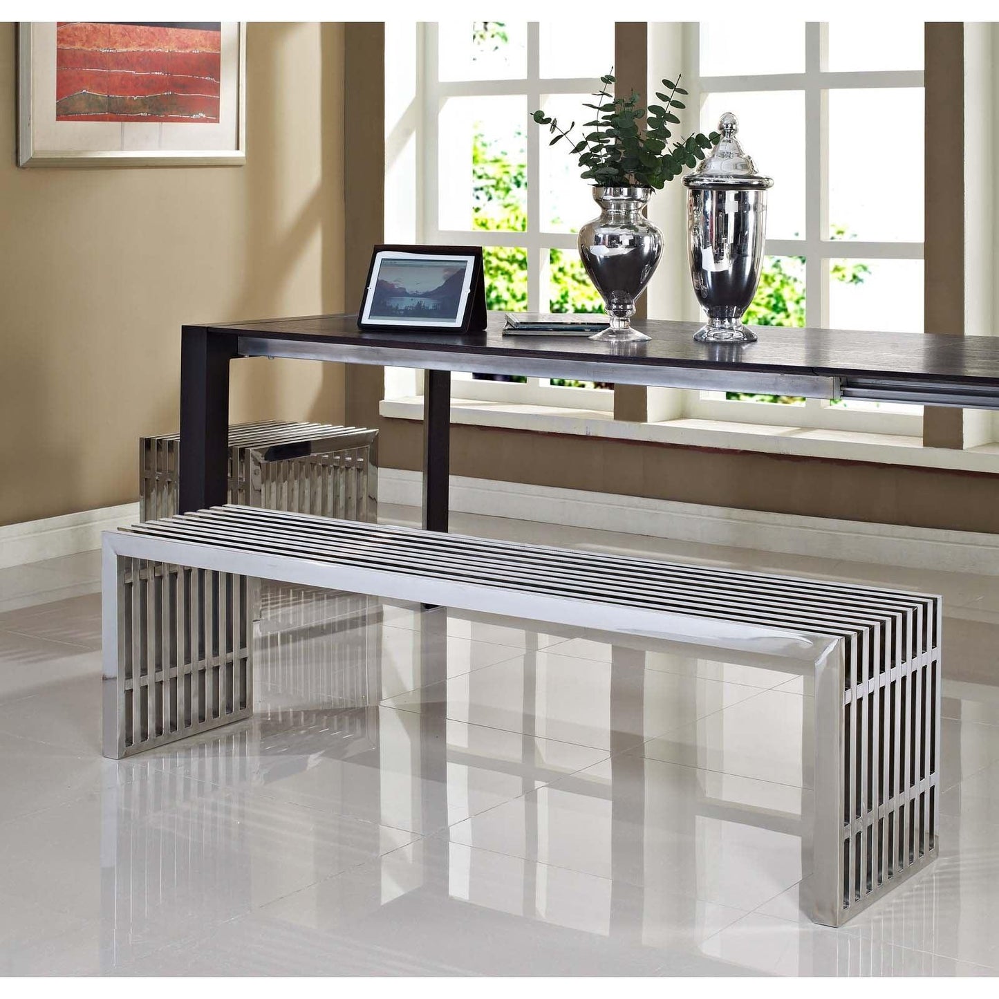 Modway Gridiron Benches Set of 2 FredCo