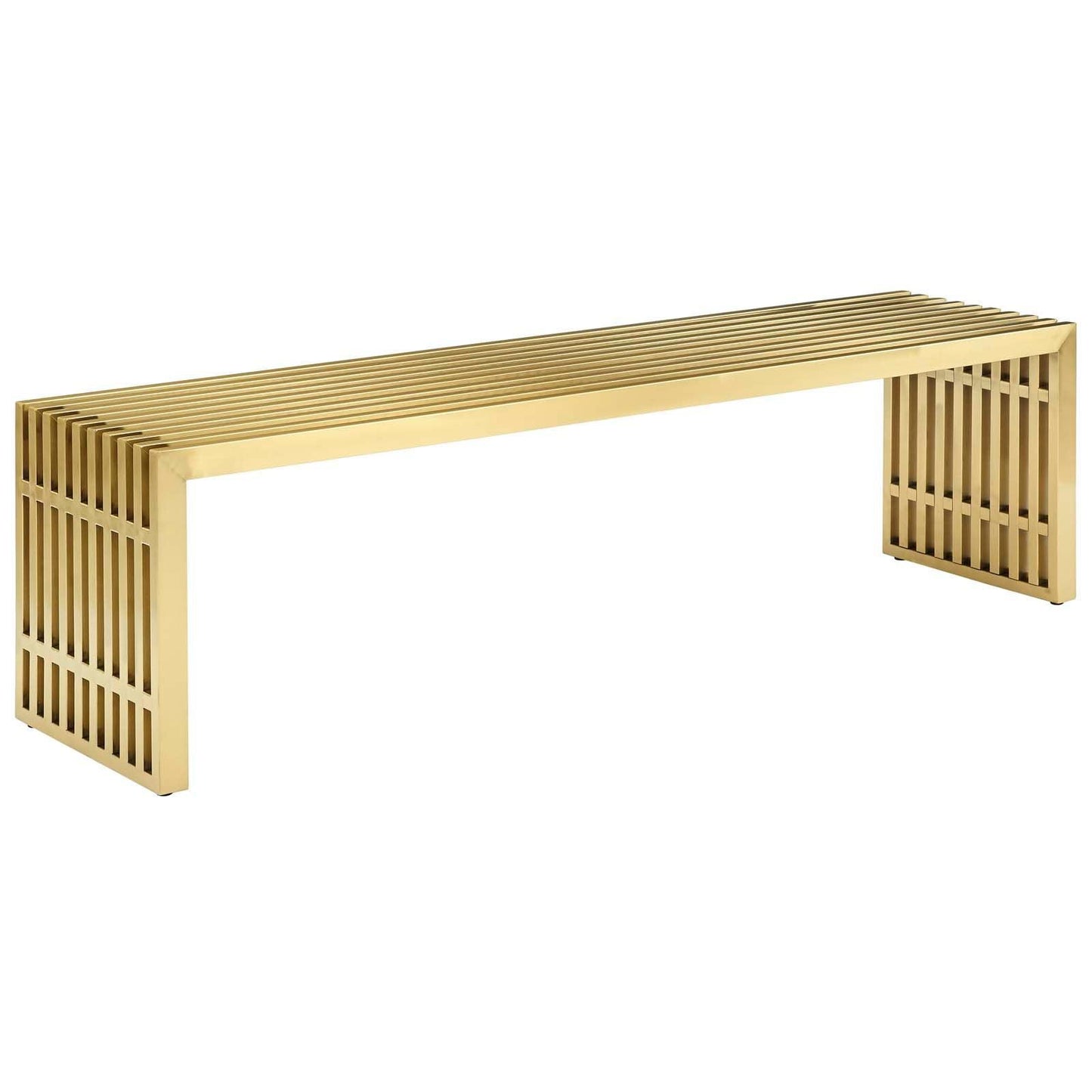 Modway Gridiron Large Stainless Steel Bench FredCo