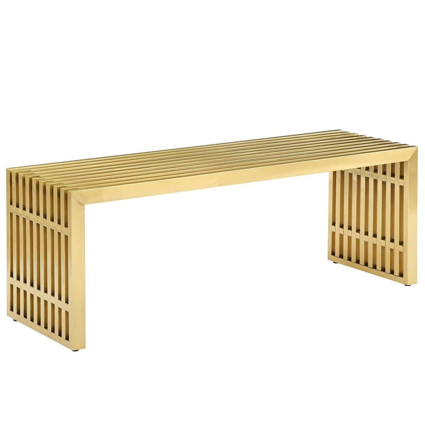 Modway Gridiron Medium Stainless Steel Bench FredCo
